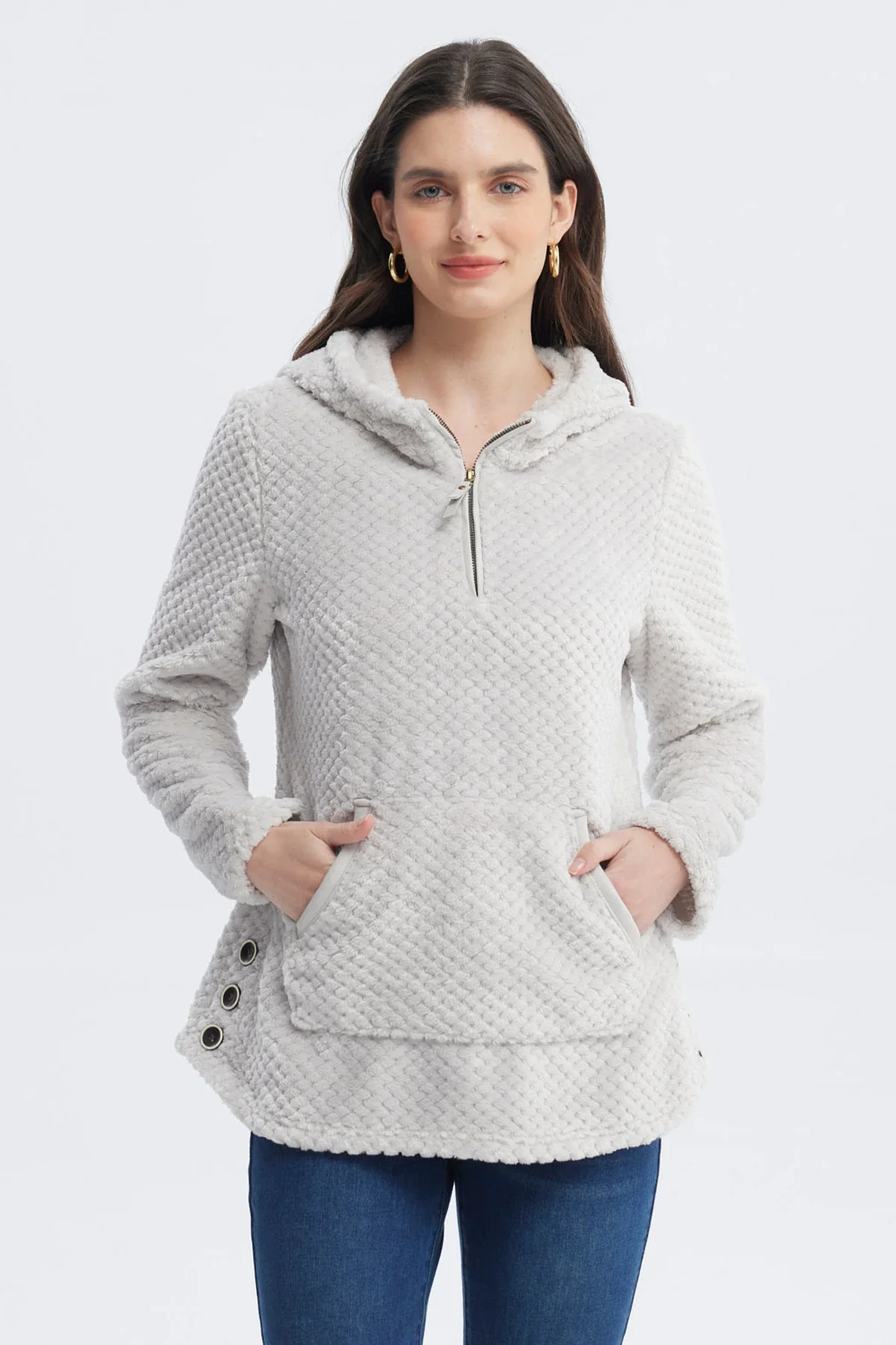 Polar Mujer Básico Aplicación Botón Gris - Image 2