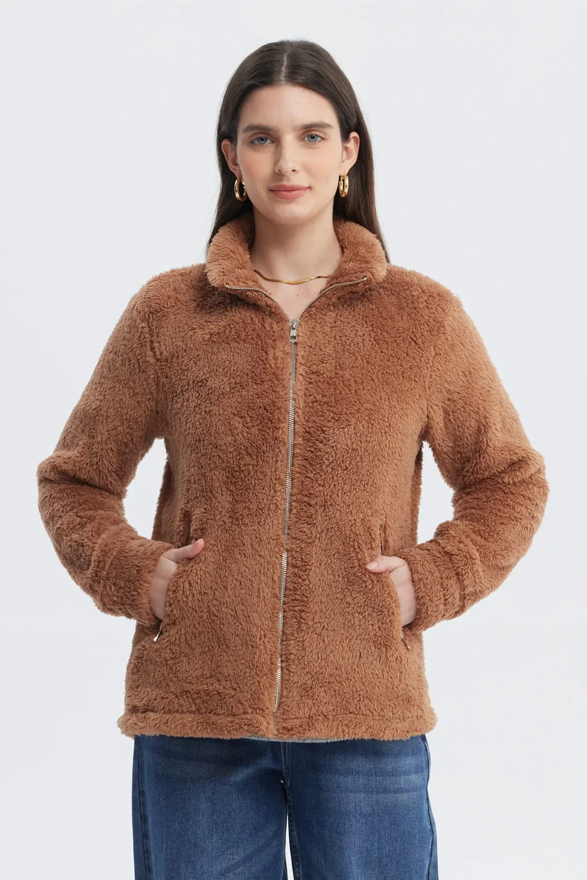 Polar Mujer Básico Peludo Café
