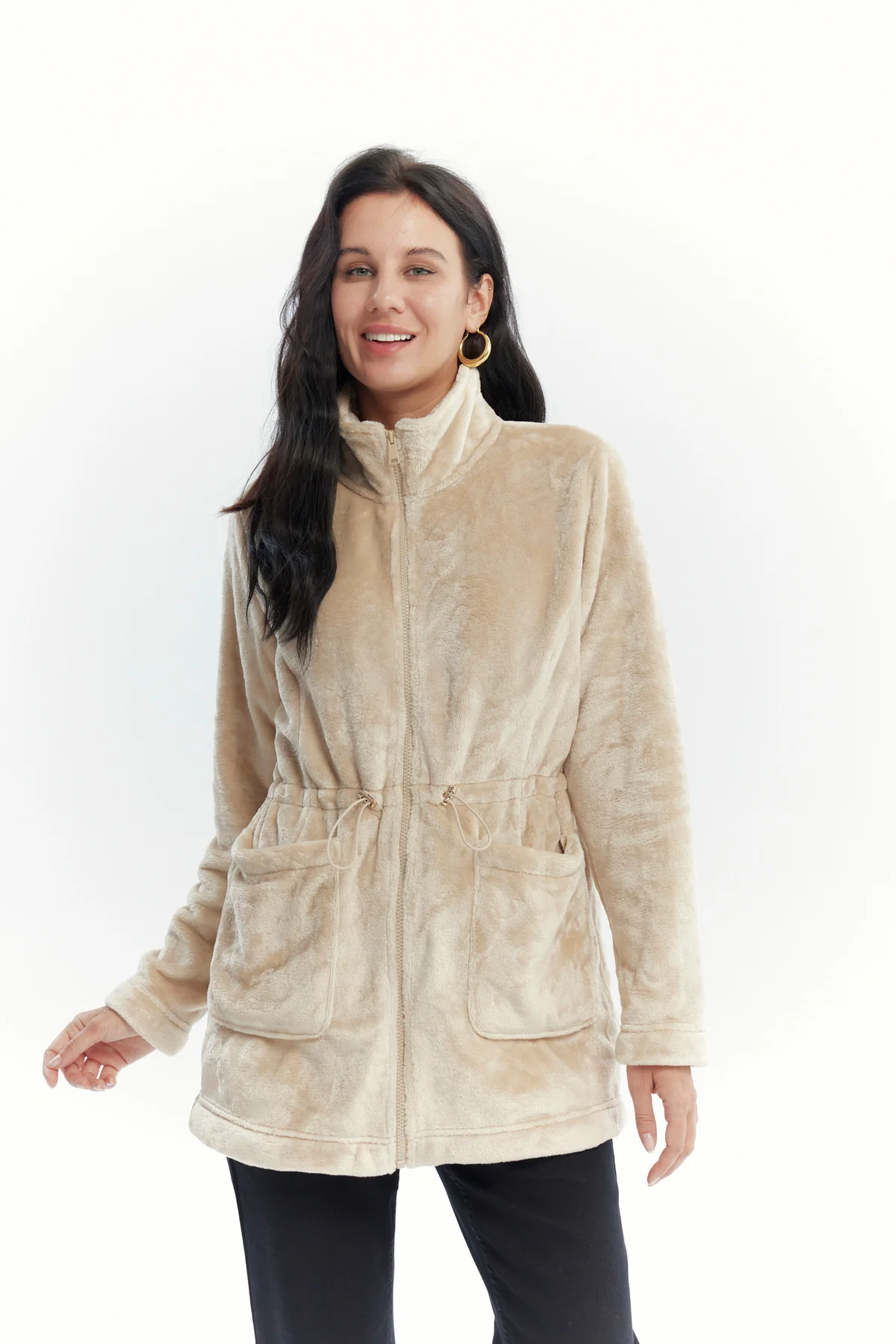 Polar Mujer Cintura Ajustable Beige Oscuro