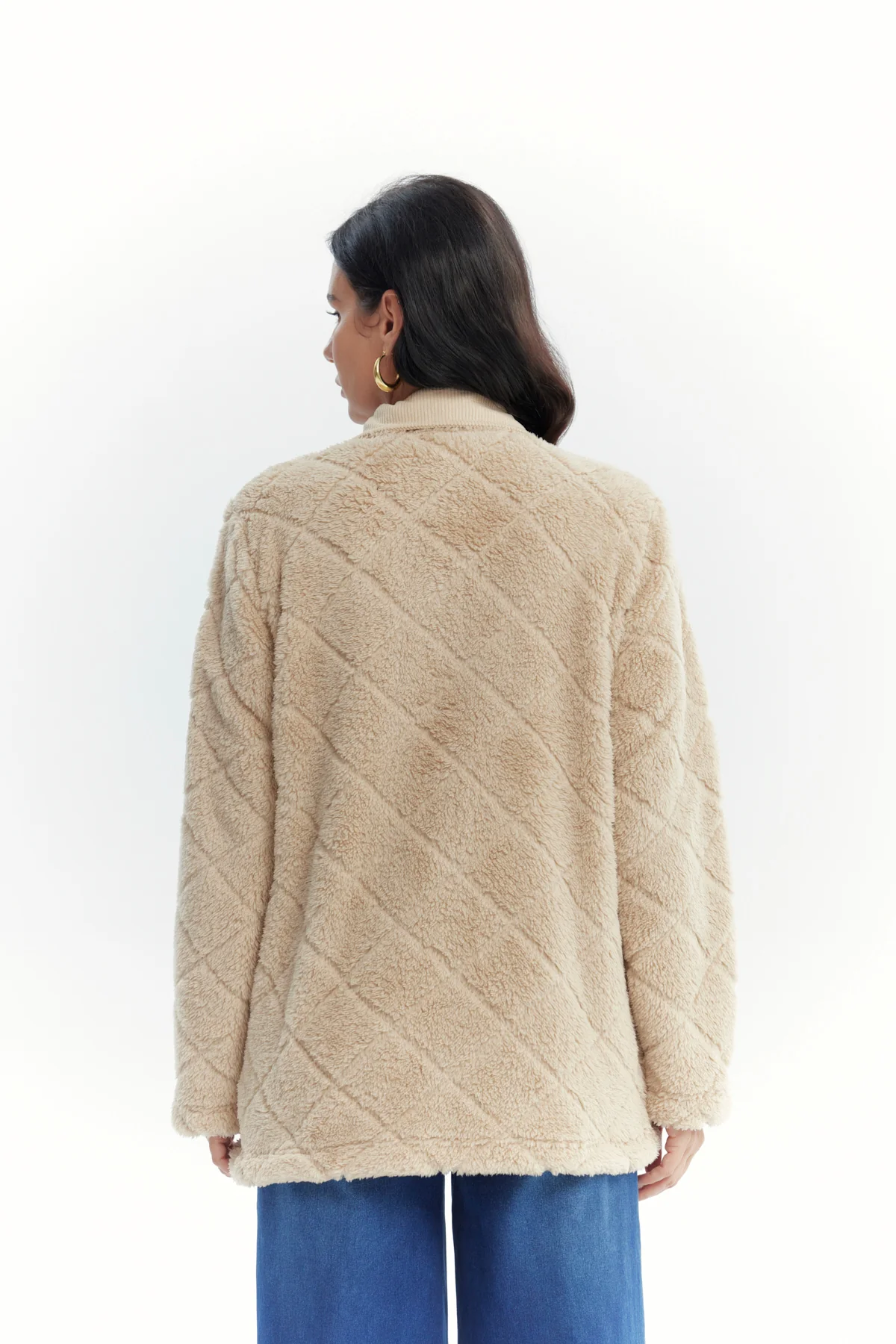 Polar Mujer Cuello Camisero Beige Oscuro - Image 3