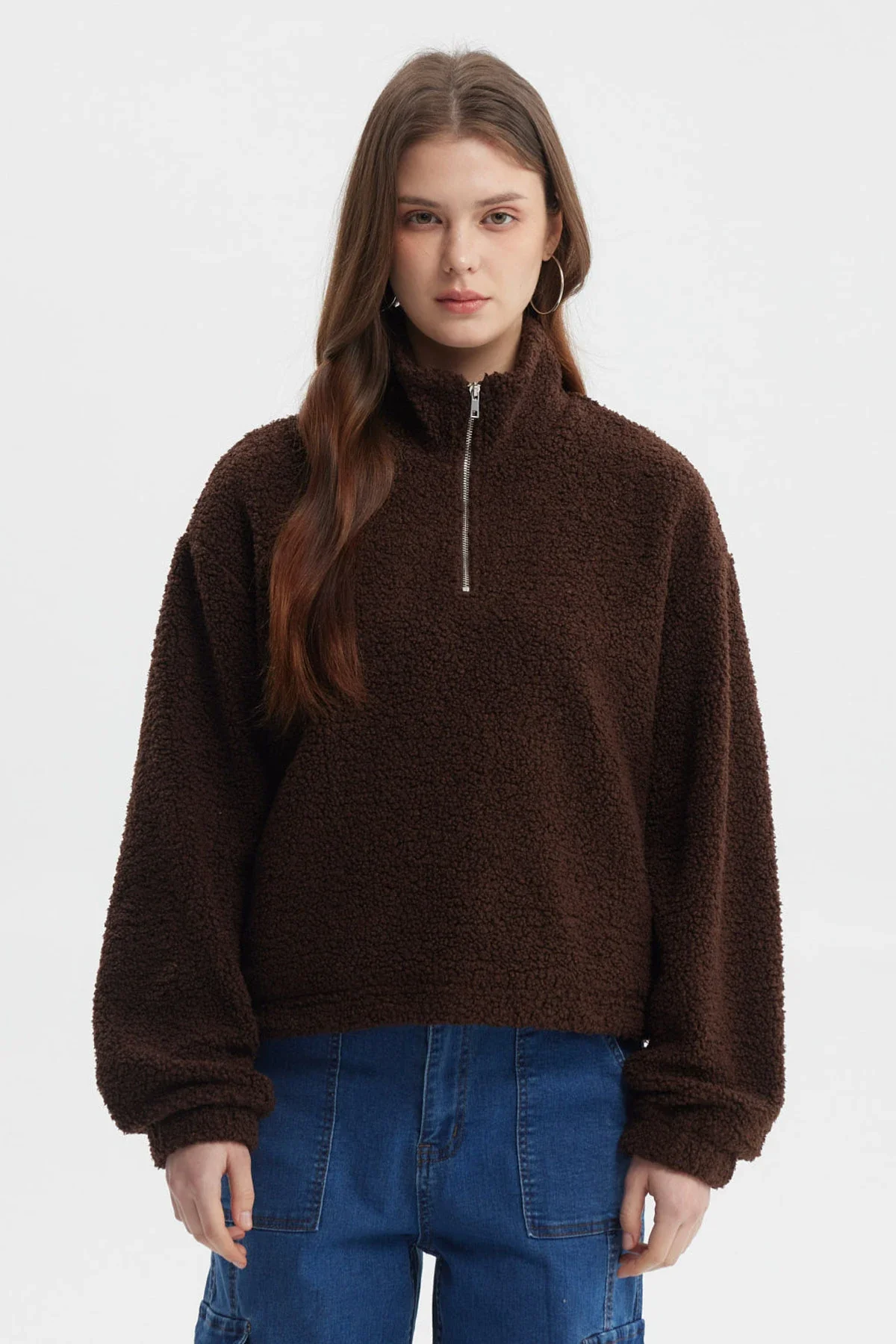 Polar Mujer Cuello Camisero Café Oscuro