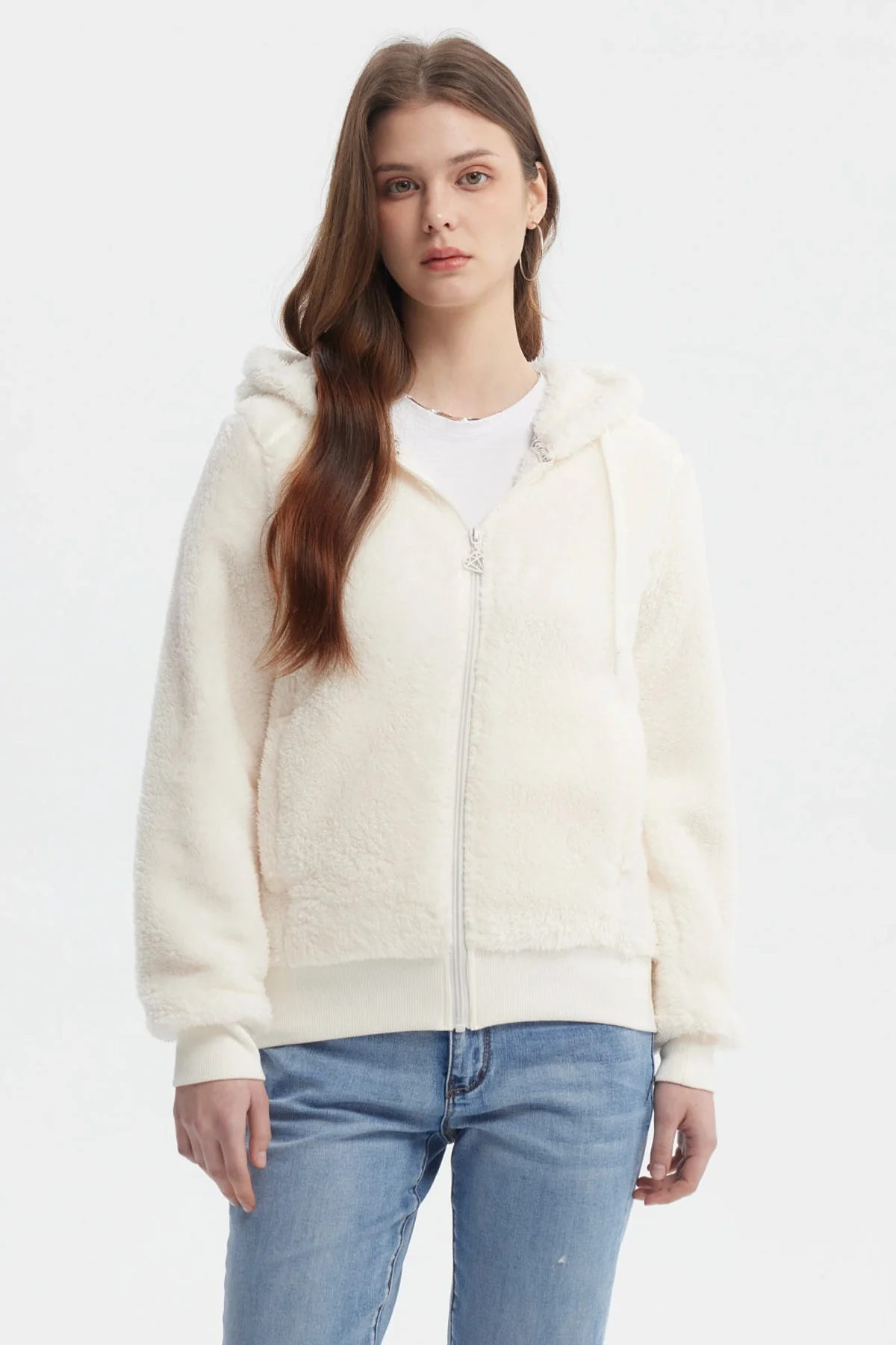Polar Mujer Peludo Crema