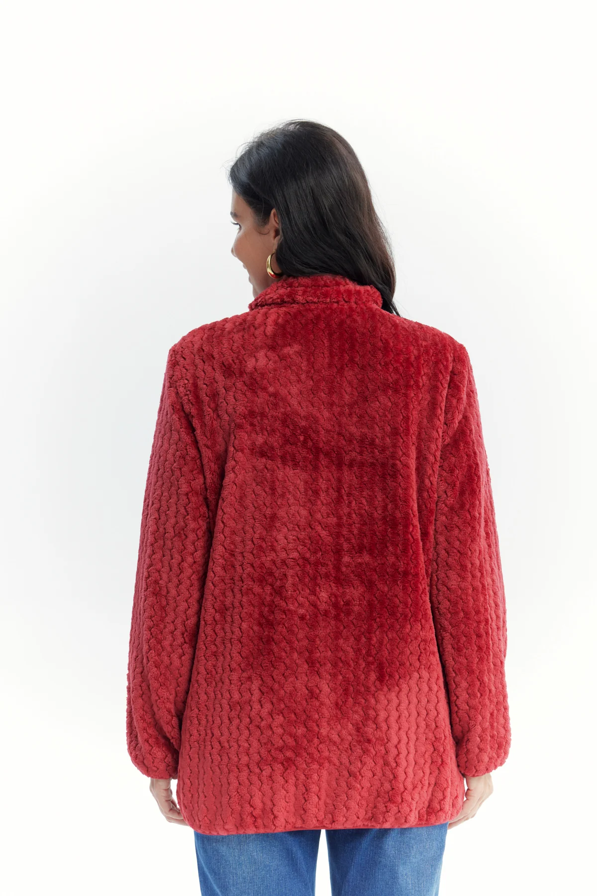 Polar Mujer Textura Rojo Oscuro - Image 3
