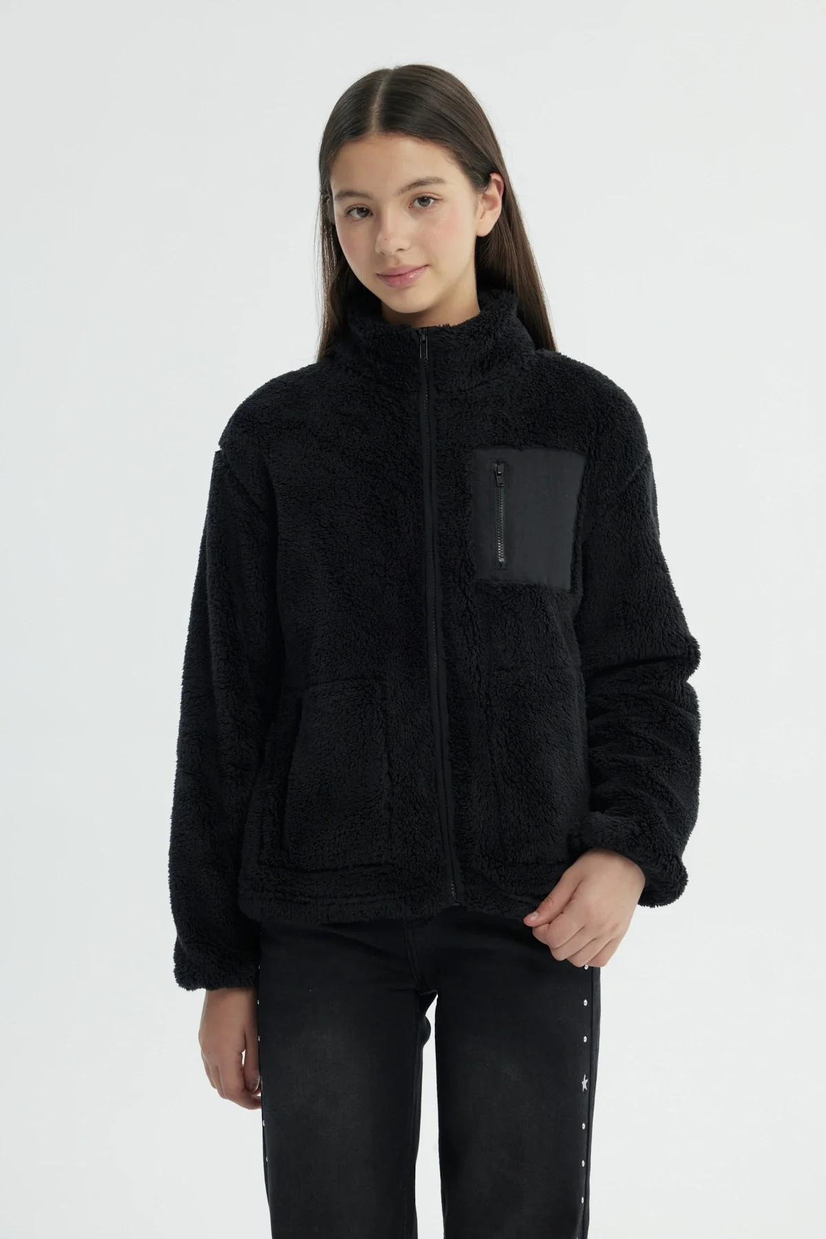 Polar Niña Slim Cuello Con Cierre Negro