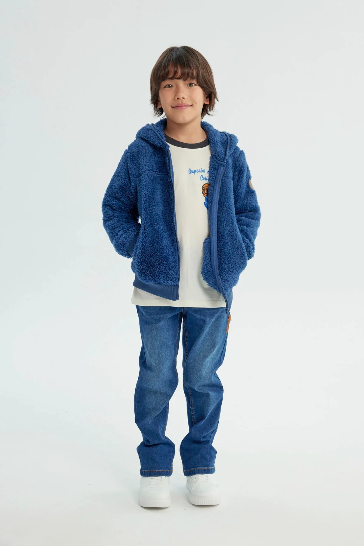 Polar Niño Básico Peludo Azul Petroleo - Image 4