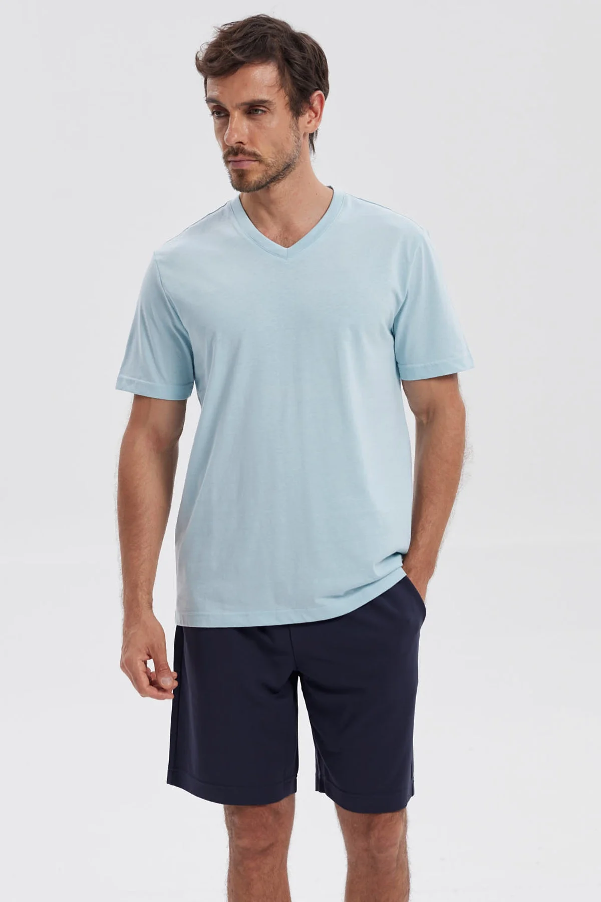 Polera Hombre Básica Celeste