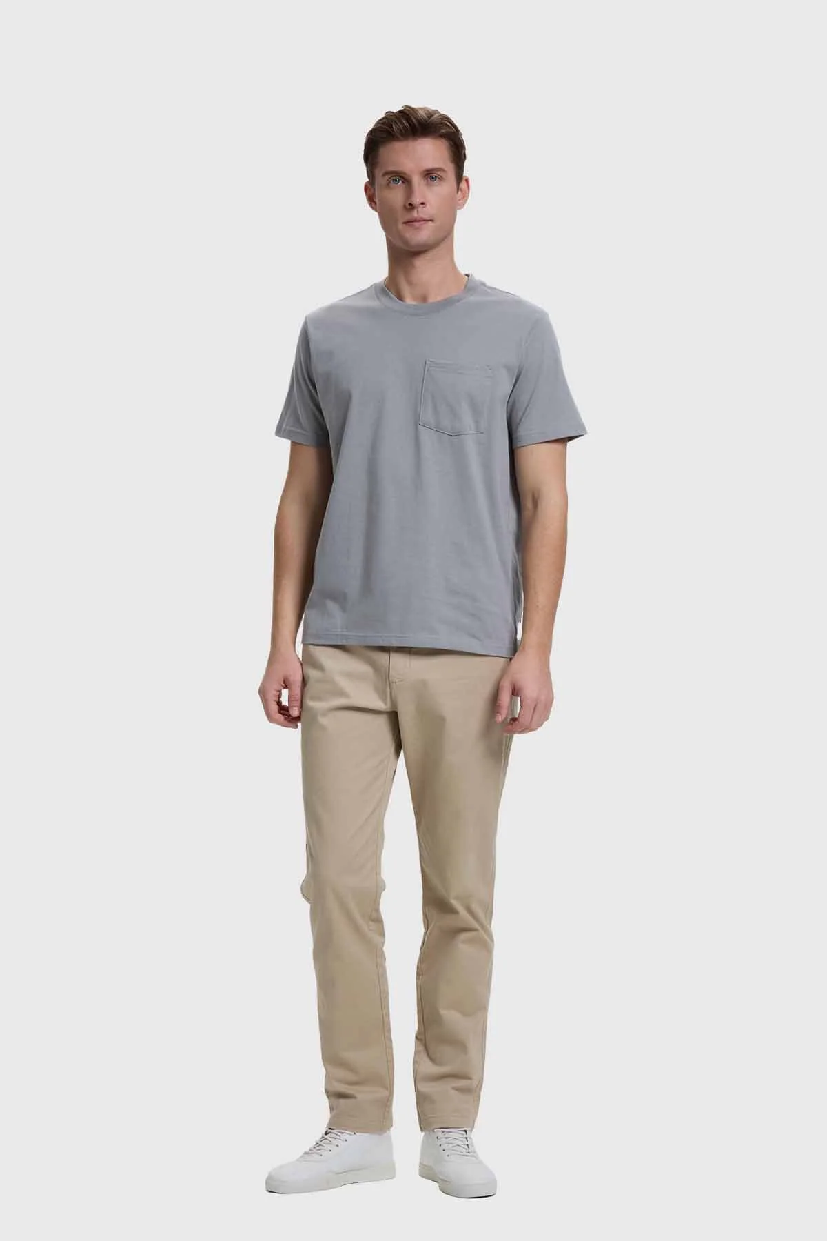 Polera Hombre Básica Con Bolsillo Gris - Image 4
