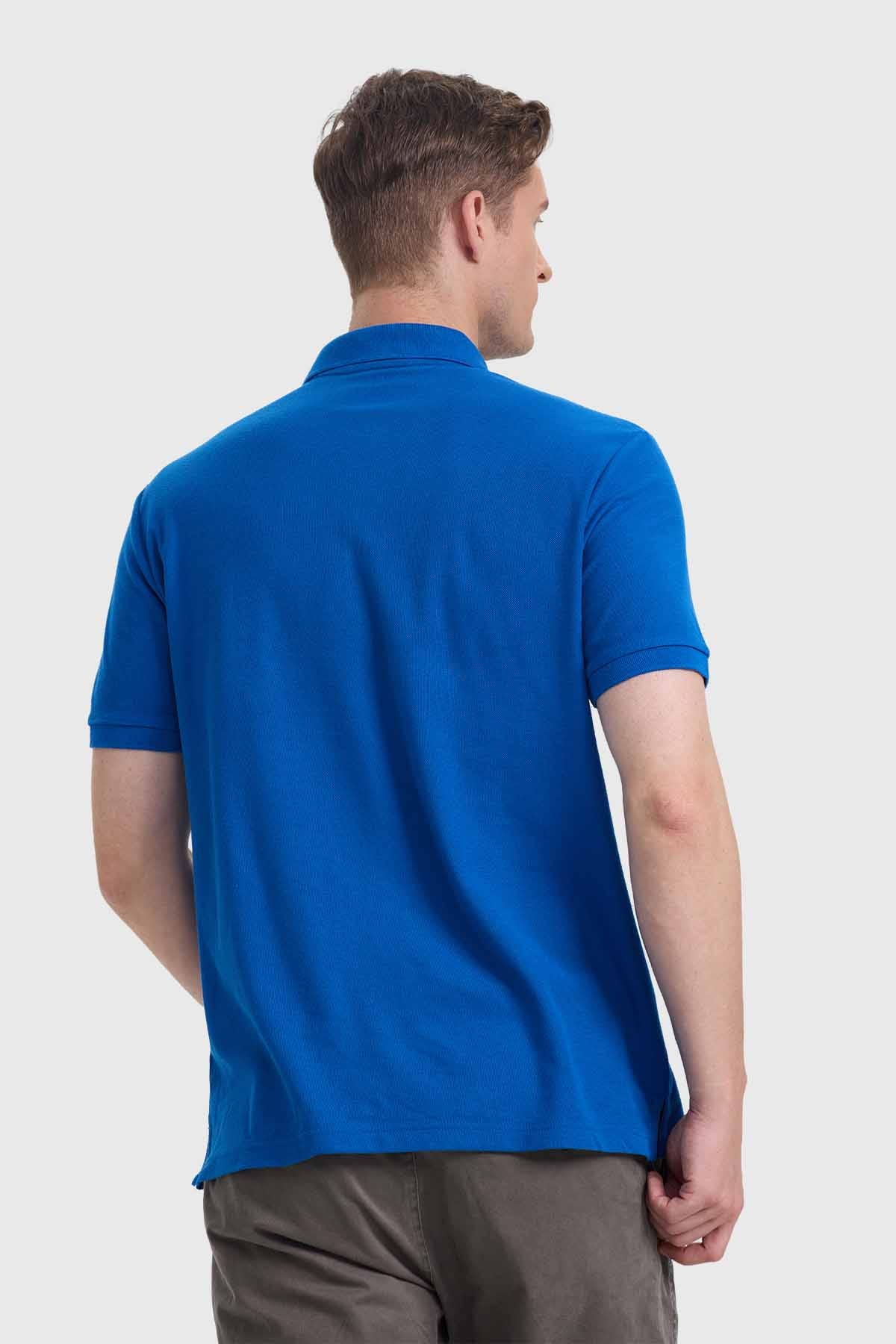 Polera Hombre Básica Piqué Azul - Image 3