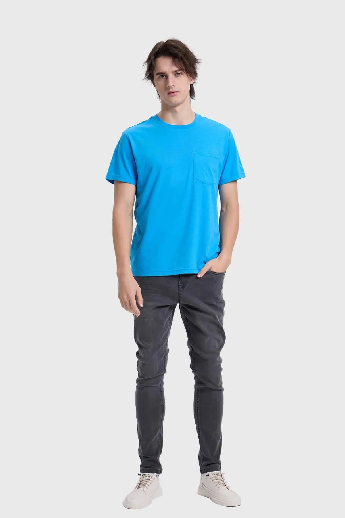 Polera Hombre Con Bolsillo Celeste - Image 4