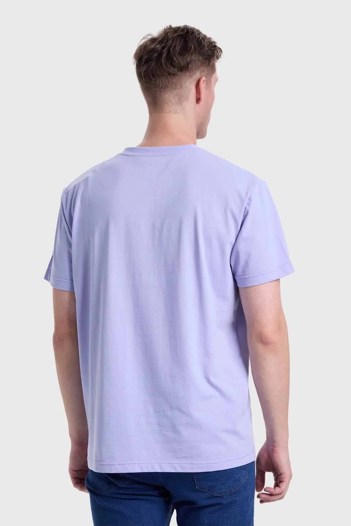 Polera Hombre Cuello V Básica Lila - Image 3