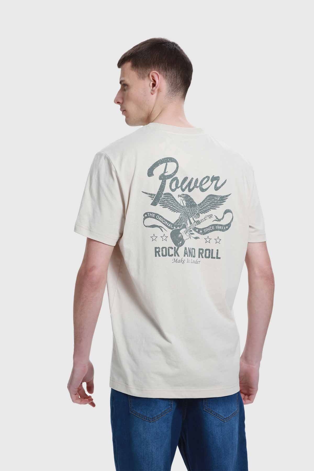Polera Hombre Doble Print Beige - Image 3