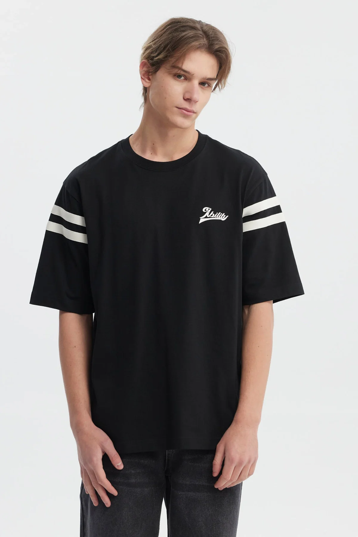Polera Hombre Oversize Negro