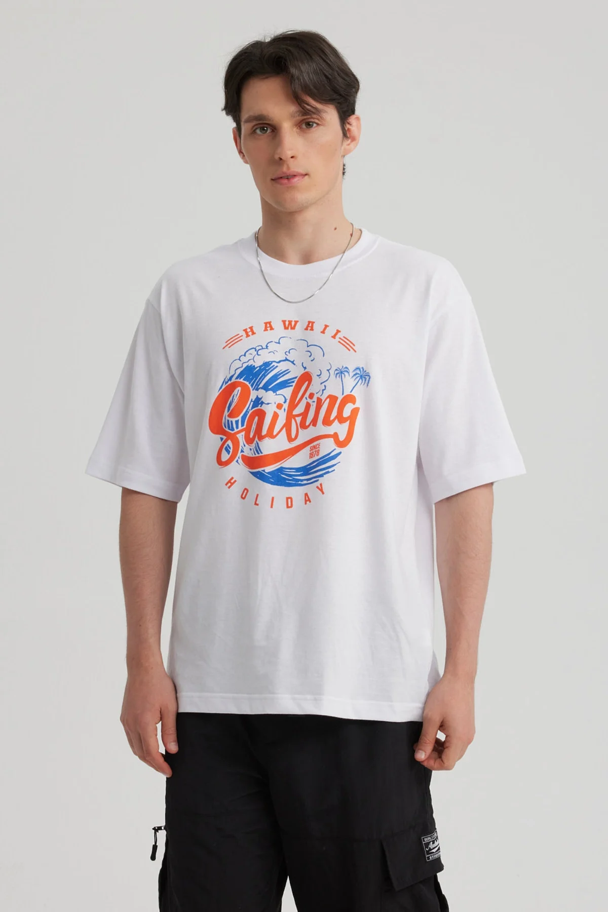 Polera Hombre Print Central Blanco