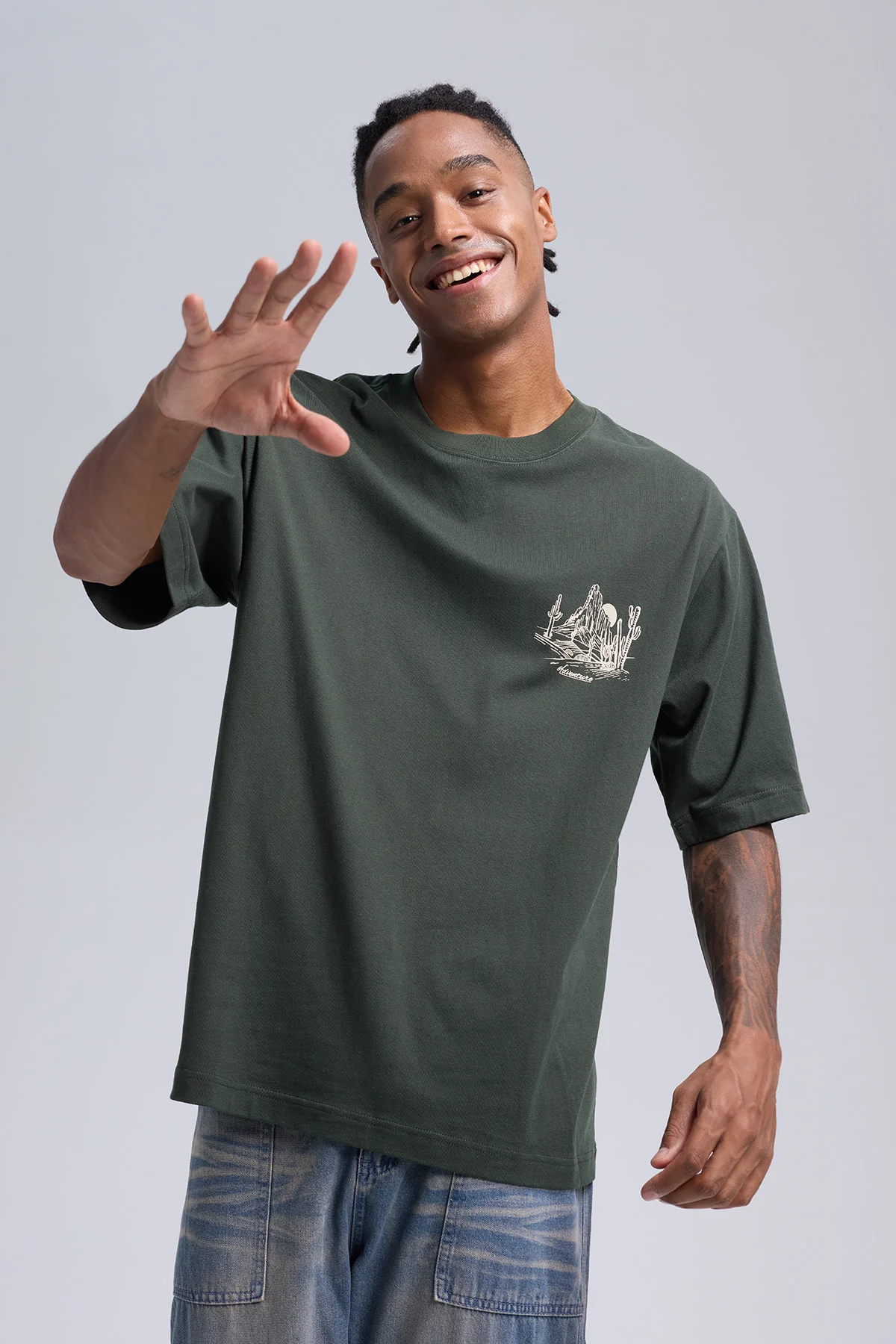 Polera Hombre Print Desert Verde Militar - Image 3