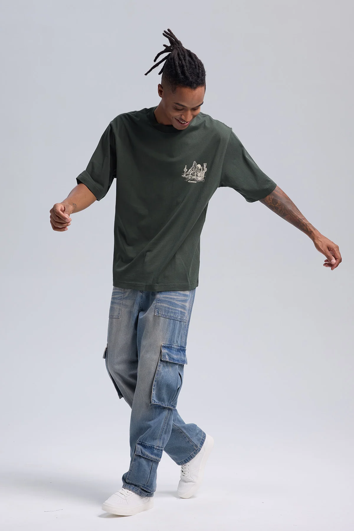 Polera Hombre Print Desert Verde Militar - Image 4