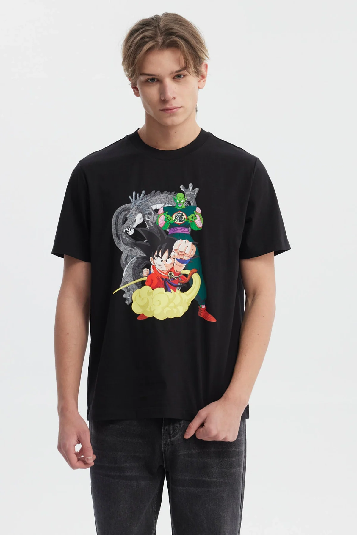 Polera Hombre Print Frontal Dragon Ball Negro