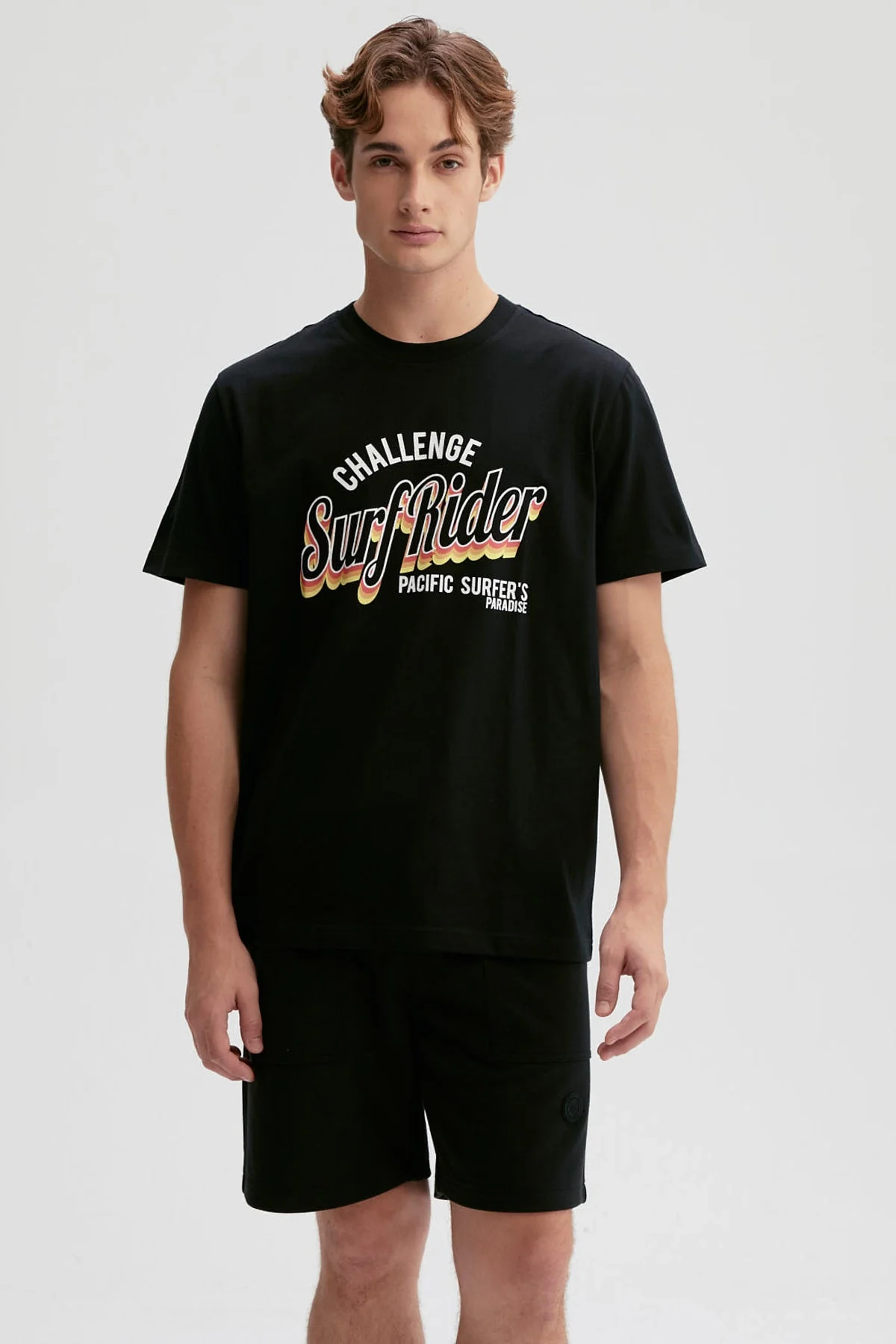 Polera Hombre Print Posicional Negro
