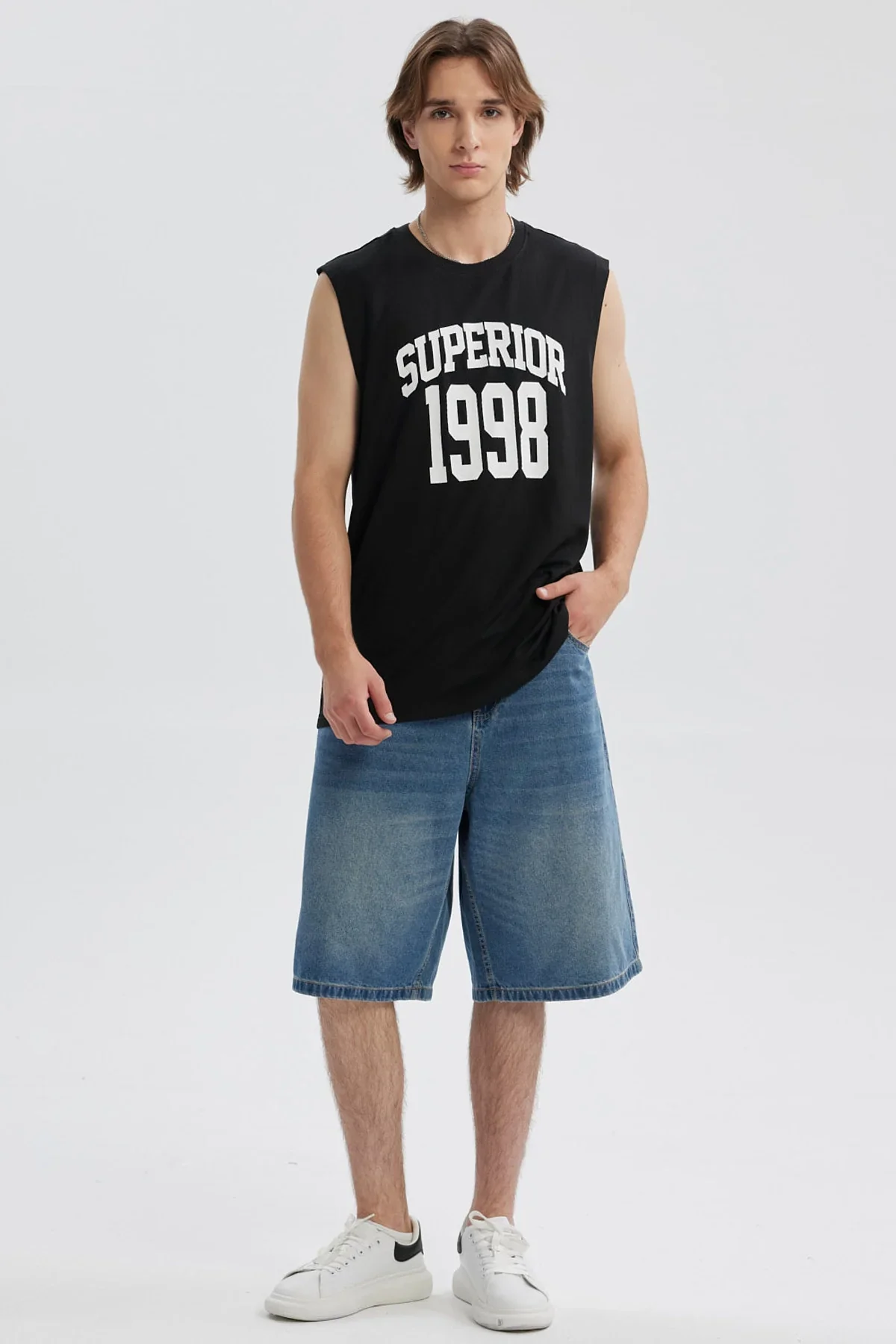 Polera Hombre Print Posicional Negro / Blanco - Image 4