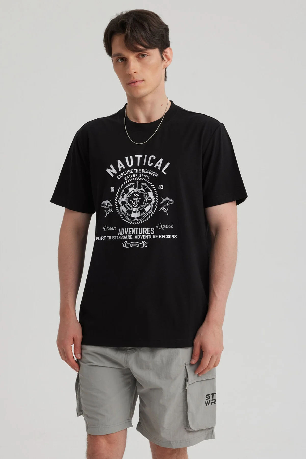 Polera Hombre Print Regular Fit Negro