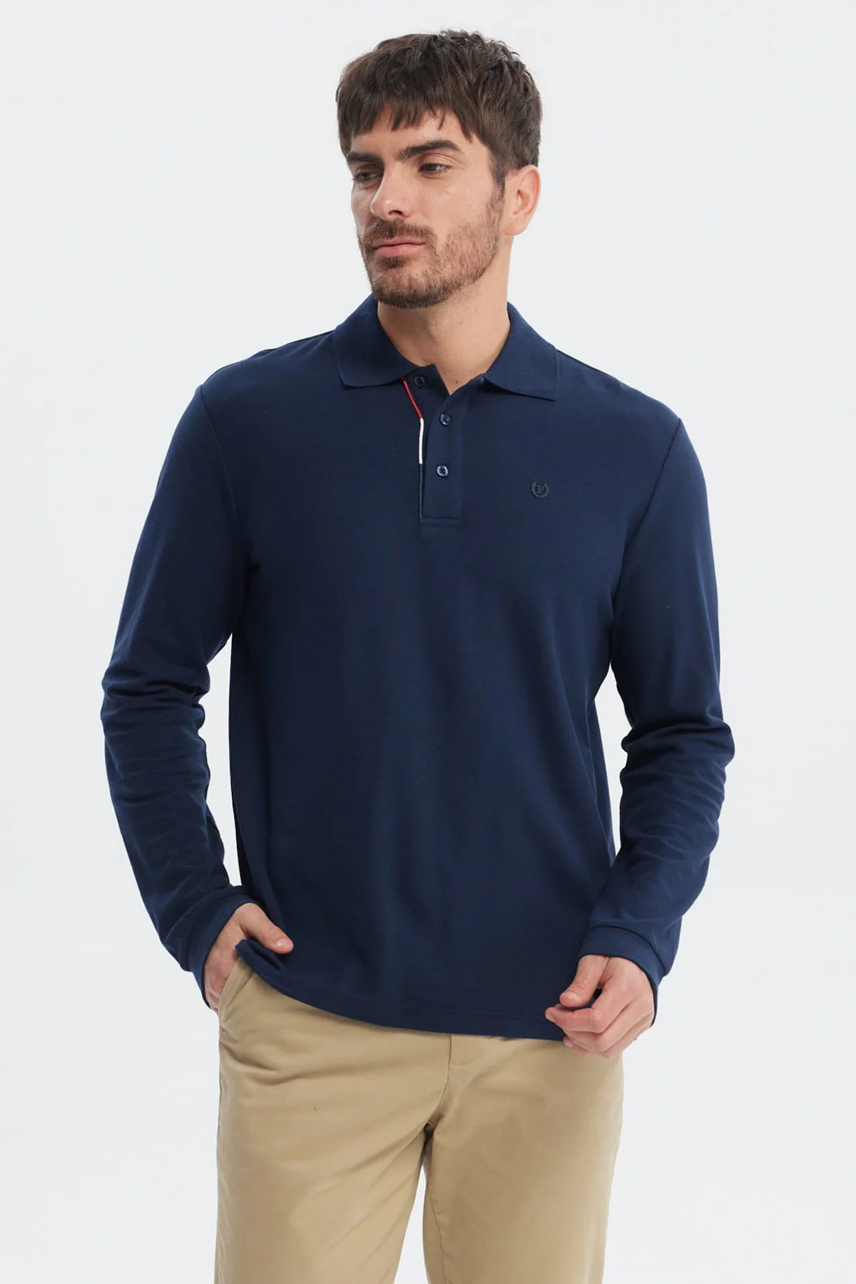 Polera Hombre Print Silicona Azul Marino