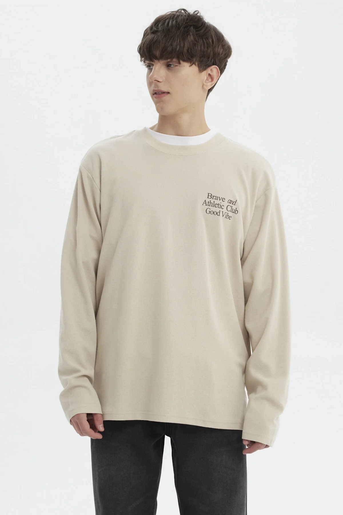 Polera Hombre Slim Beige Oscuro