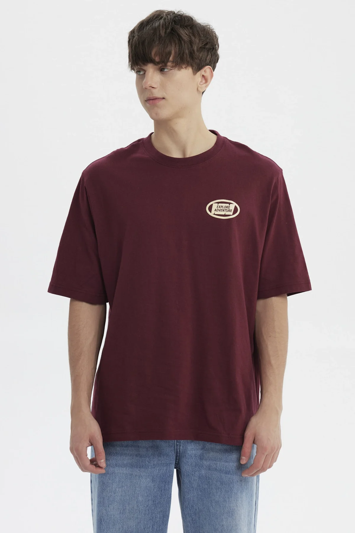 Polera Hombre Slim Burdeo