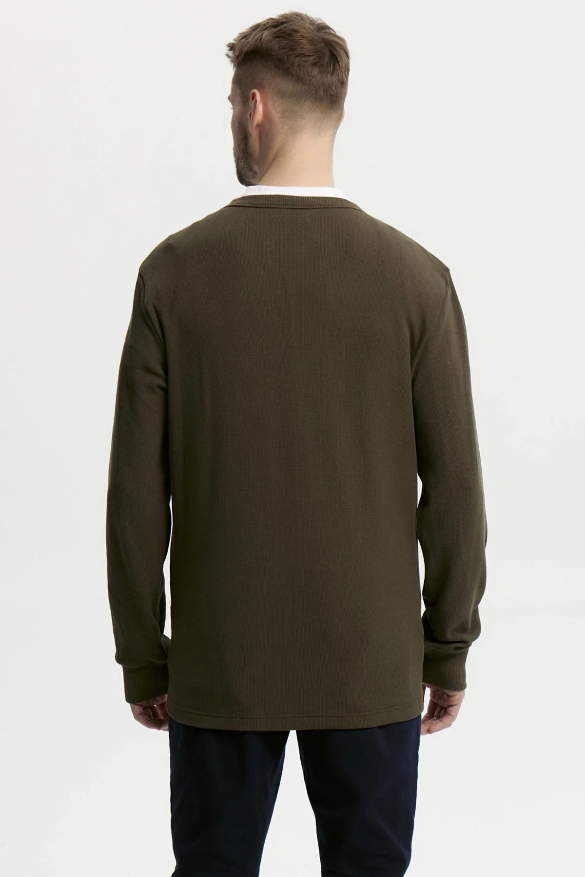 Polera Hombre Slim Verde Olivo - Image 3