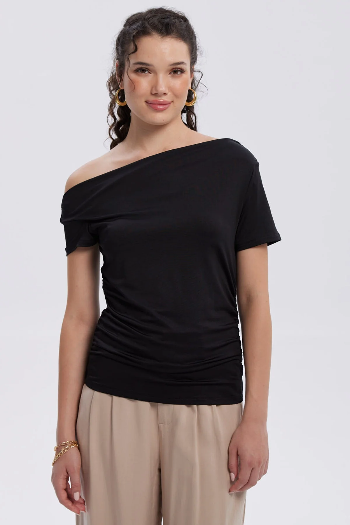 Polera Mujer Bardot Lisa Negro