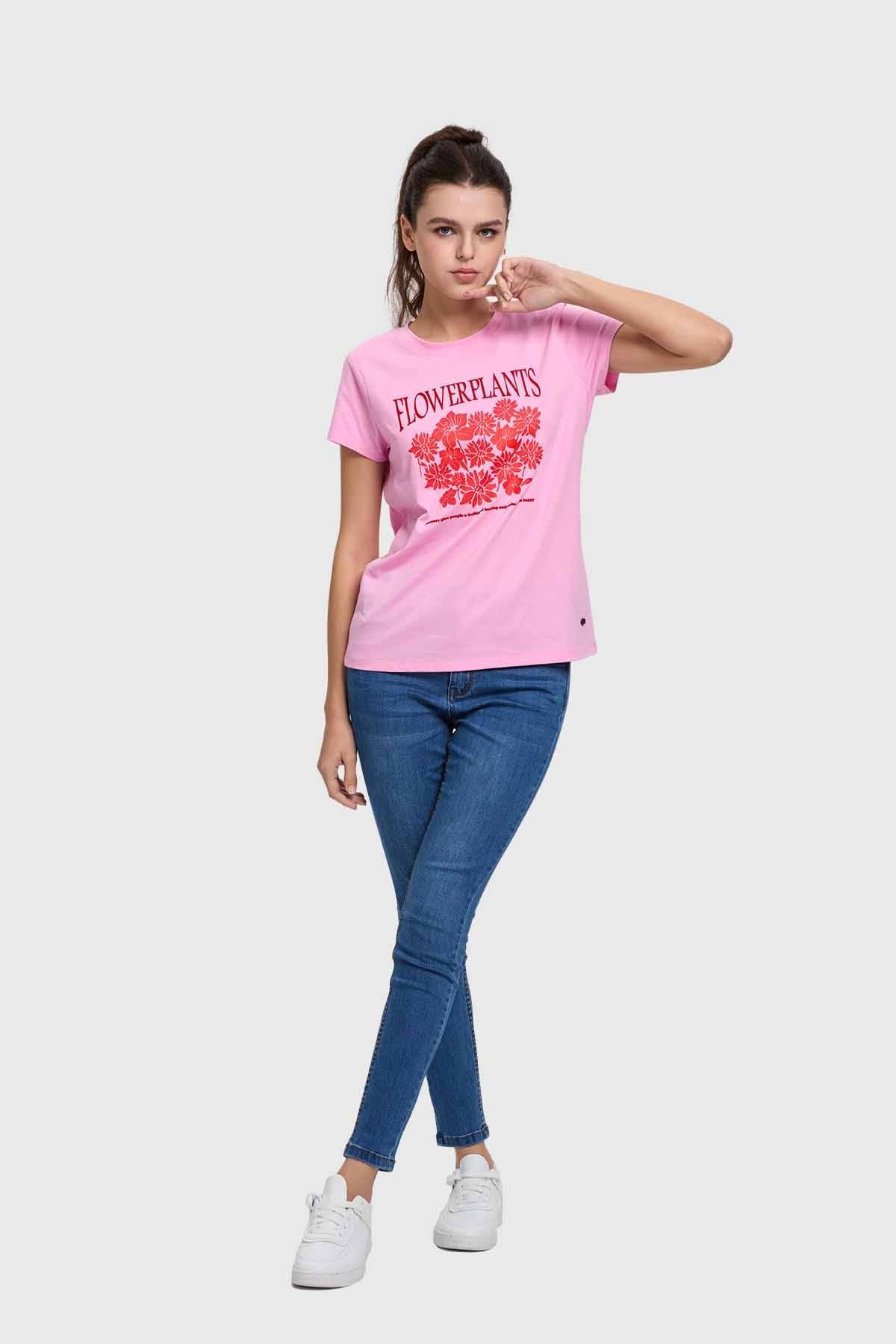 Polera Mujer Básica Print Rosado - Image 3
