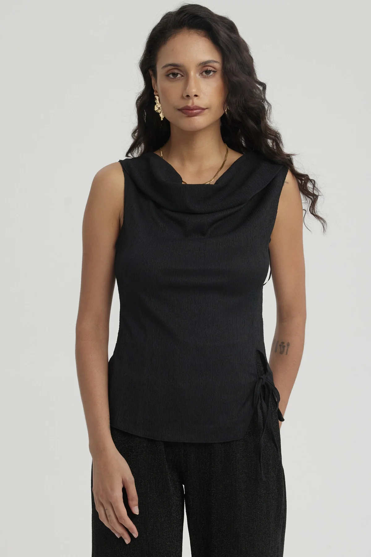 Polera Mujer Con Dobles Abertura Negro