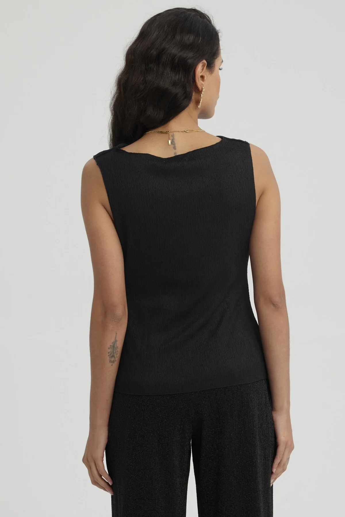 Polera Mujer Con Dobles Abertura Negro - Image 3