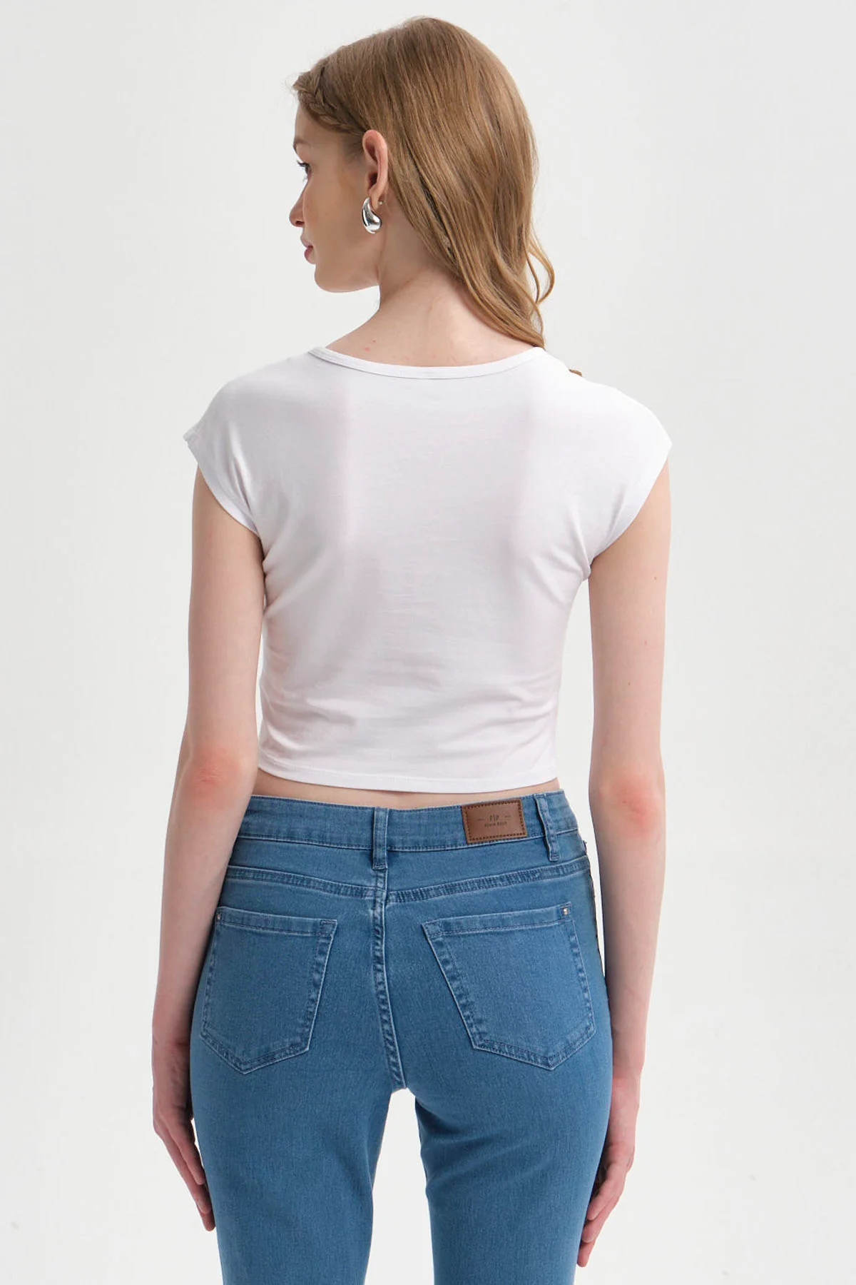 Polera Mujer Crop Blanco - Image 3