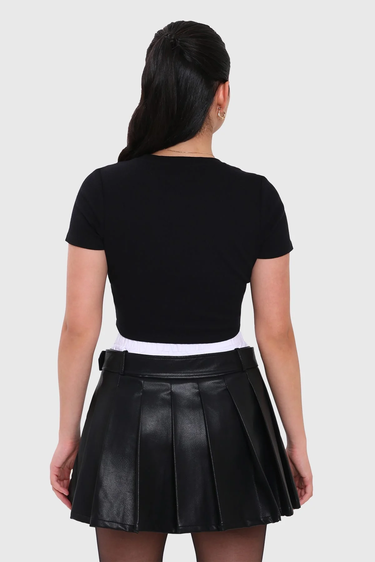 Polera Mujer Cropped Negro - Image 3