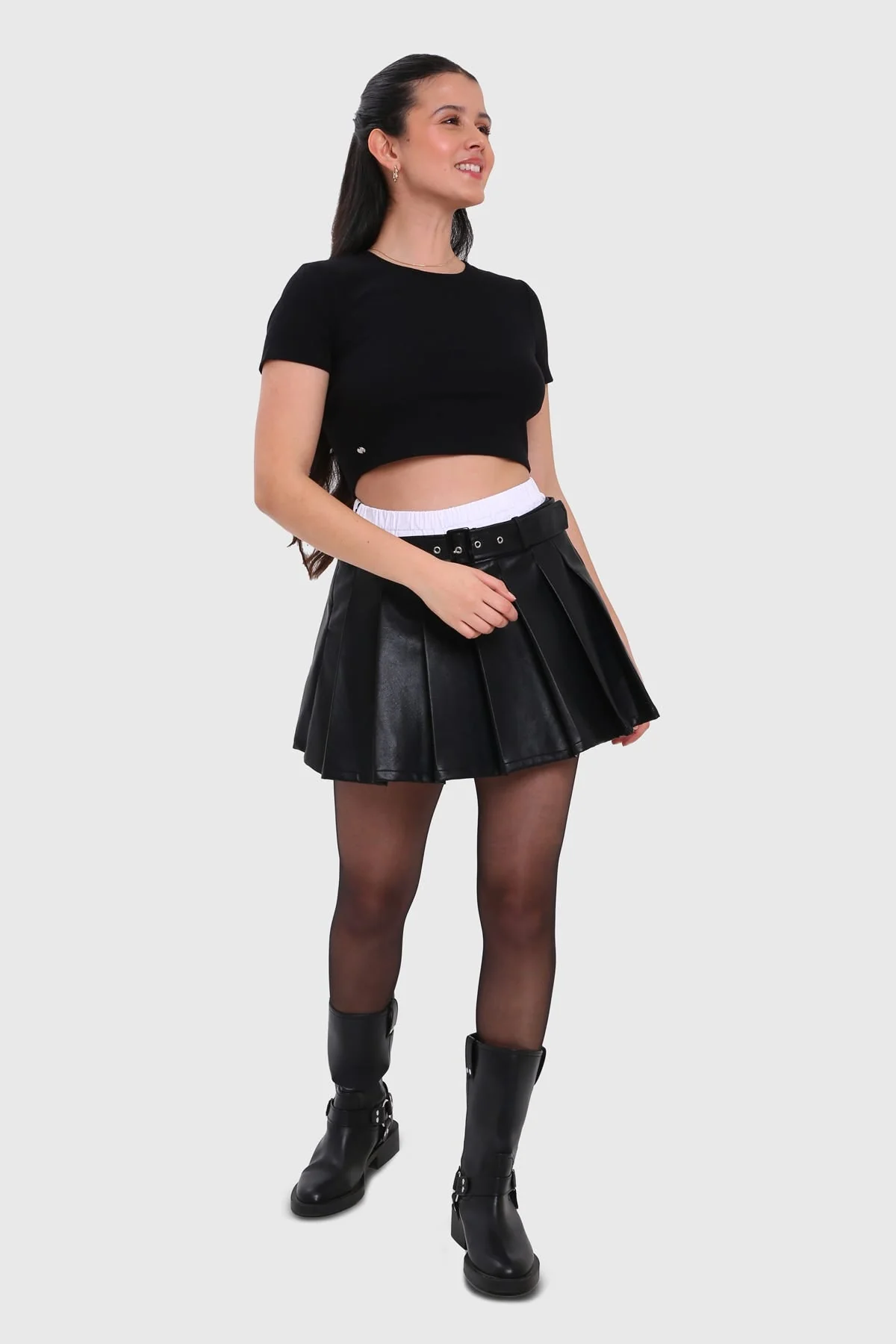 Polera Mujer Cropped Negro - Image 4