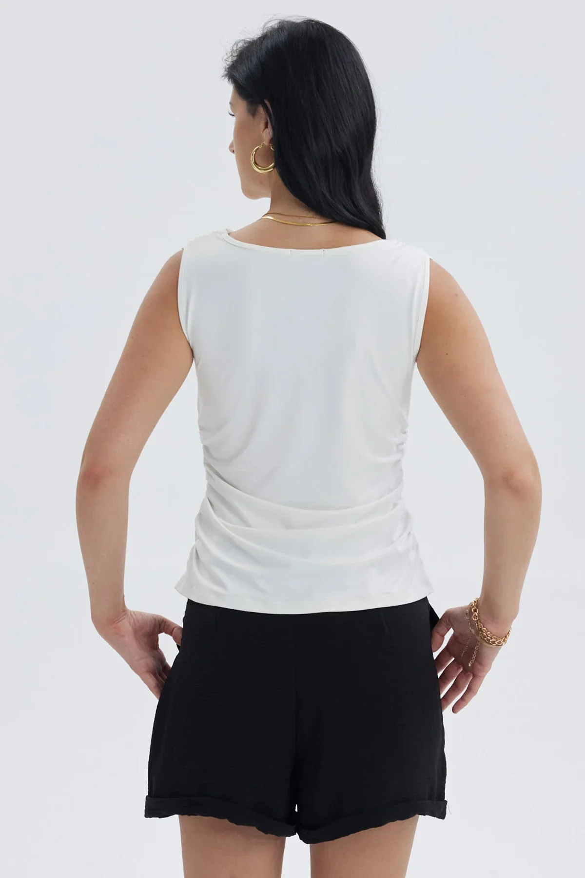 Polera Mujer Cuello Espalda Crudo - Image 3