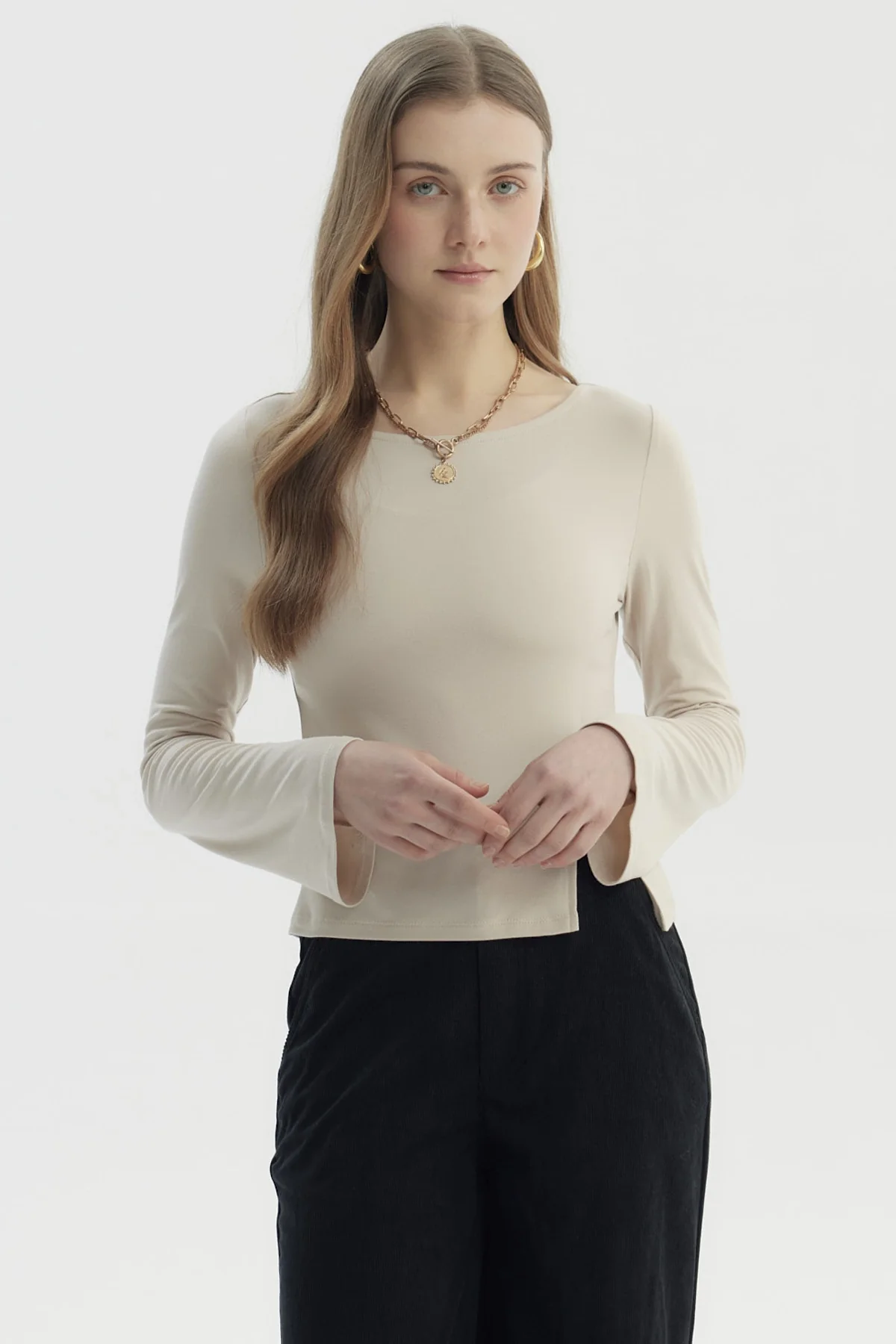 Polera Mujer Juvenil Beige Claro