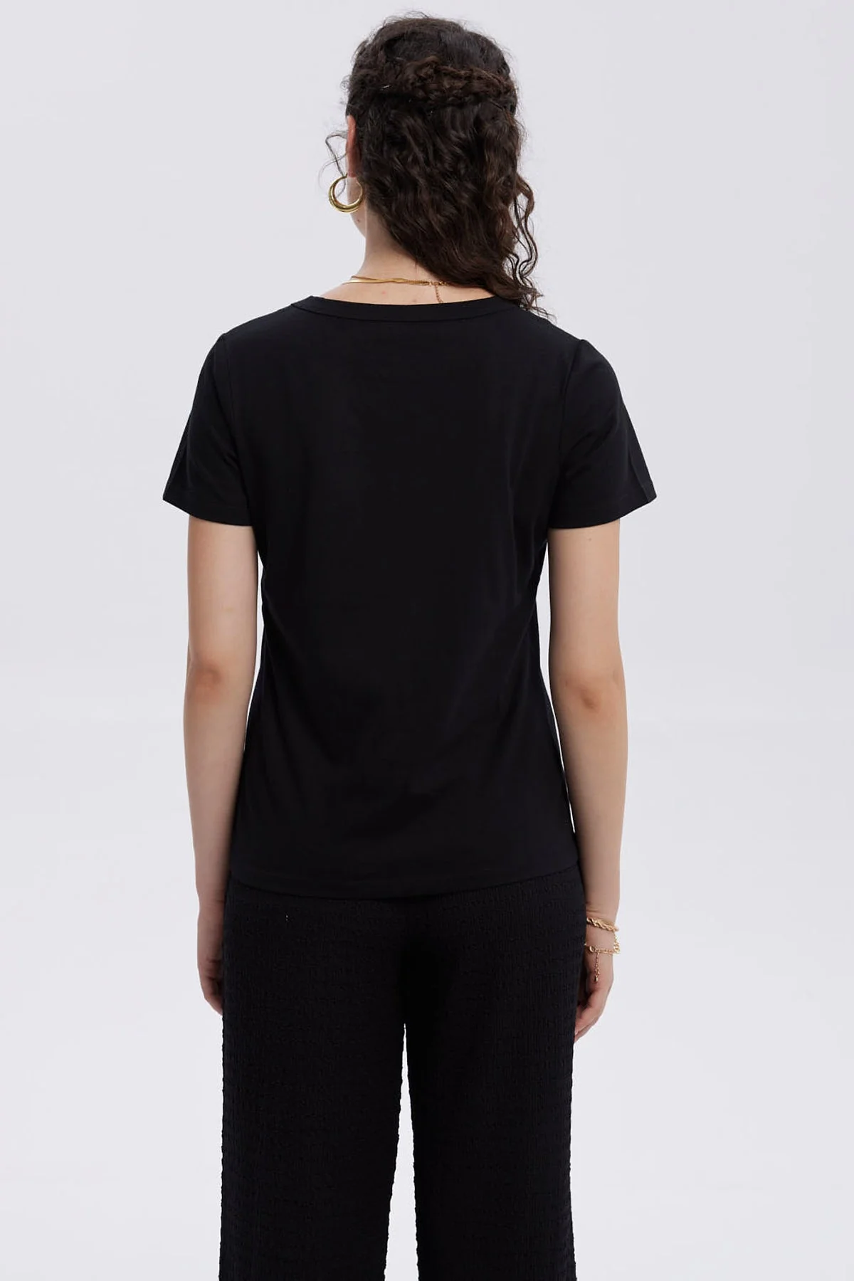 Polera Mujer Lisa Negro - Image 3