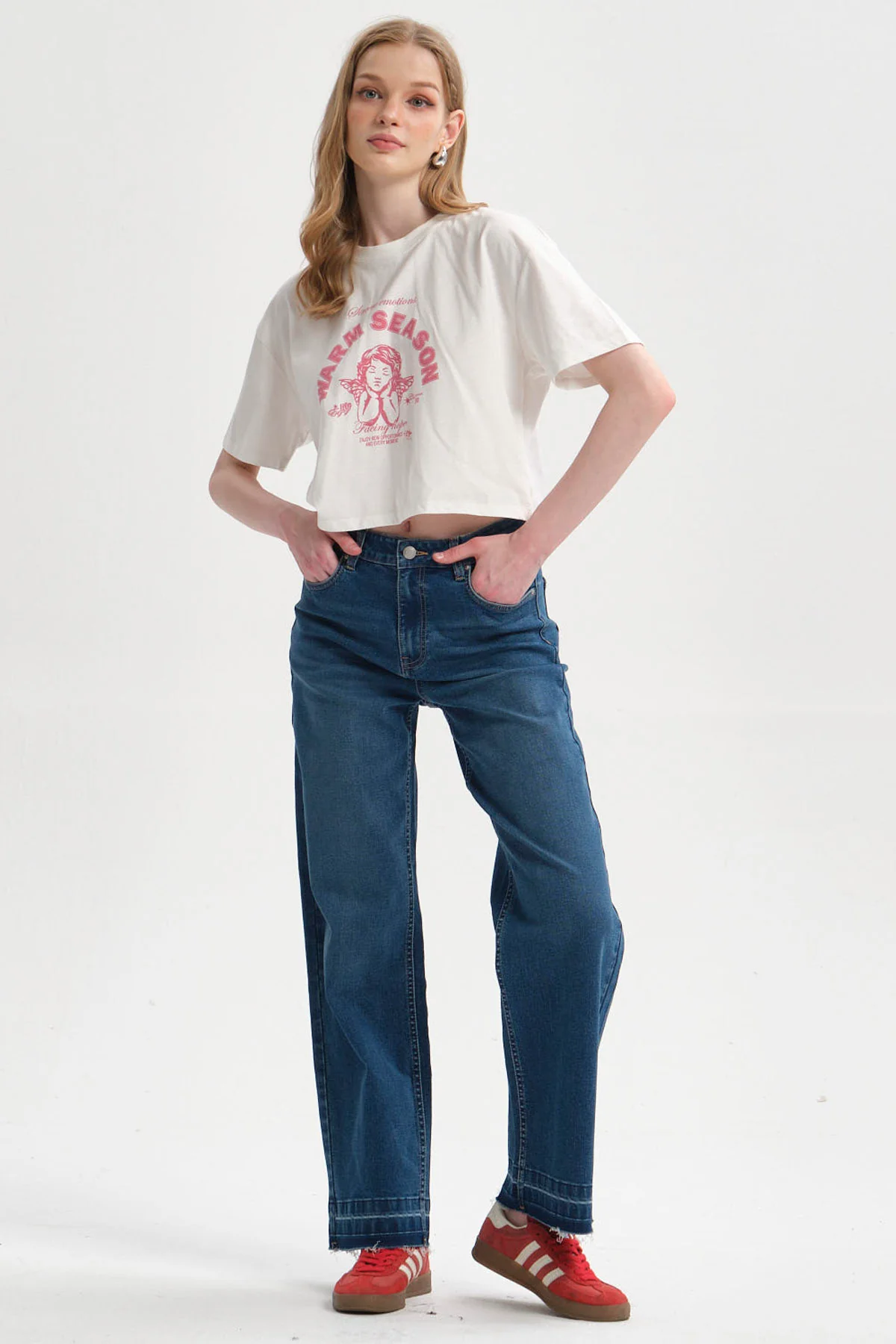 Polera Mujer Print Crop Crudo - Image 3
