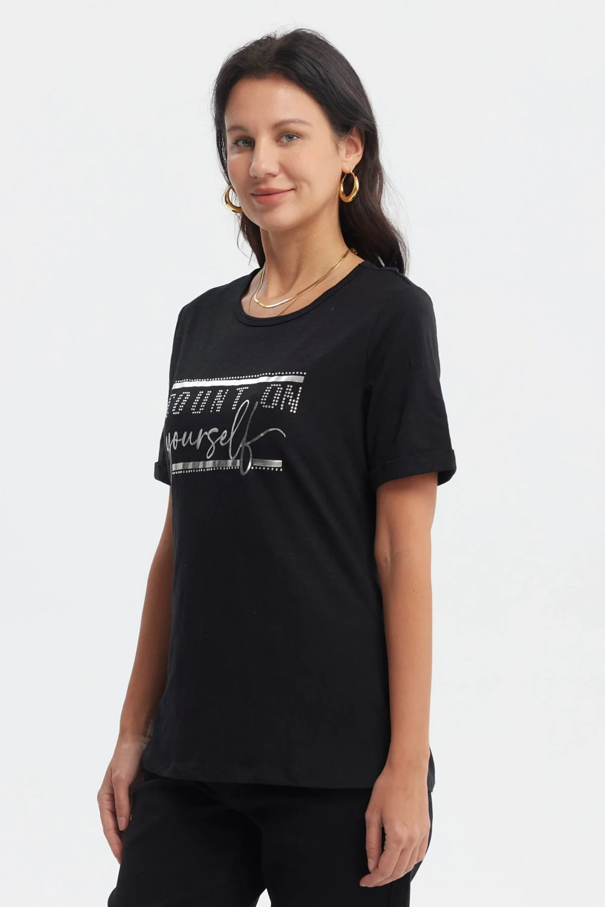 Polera Mujer Print Negro - Image 2