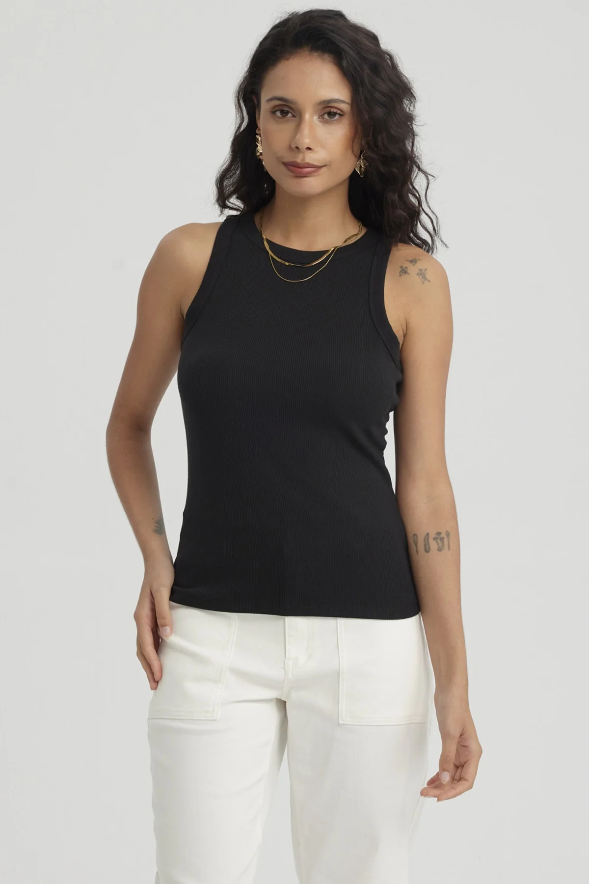 Polera Mujer Rib Grueso Negro