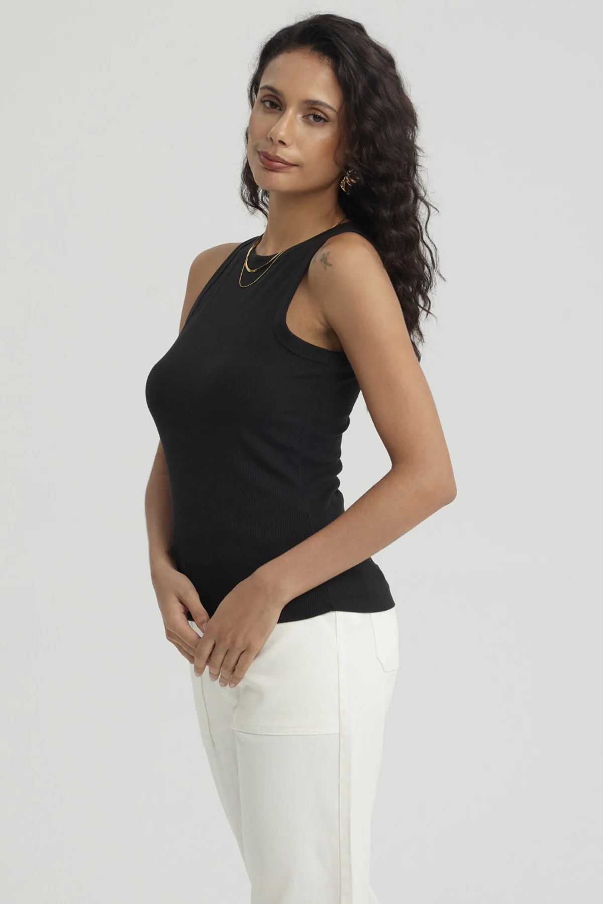 Polera Mujer Rib Grueso Negro - Image 2