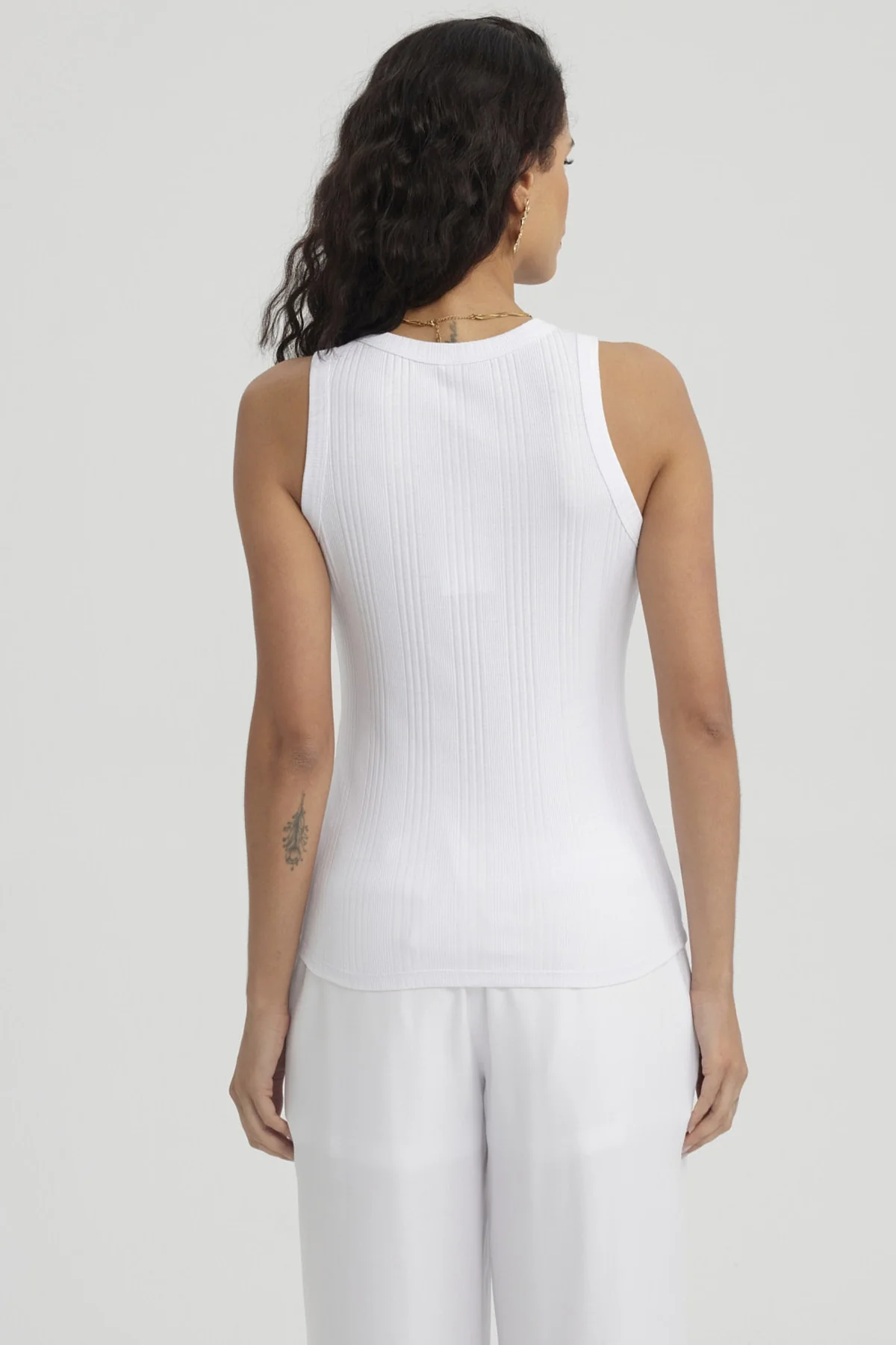 Polera Mujer Rib Lisa Blanco - Image 3