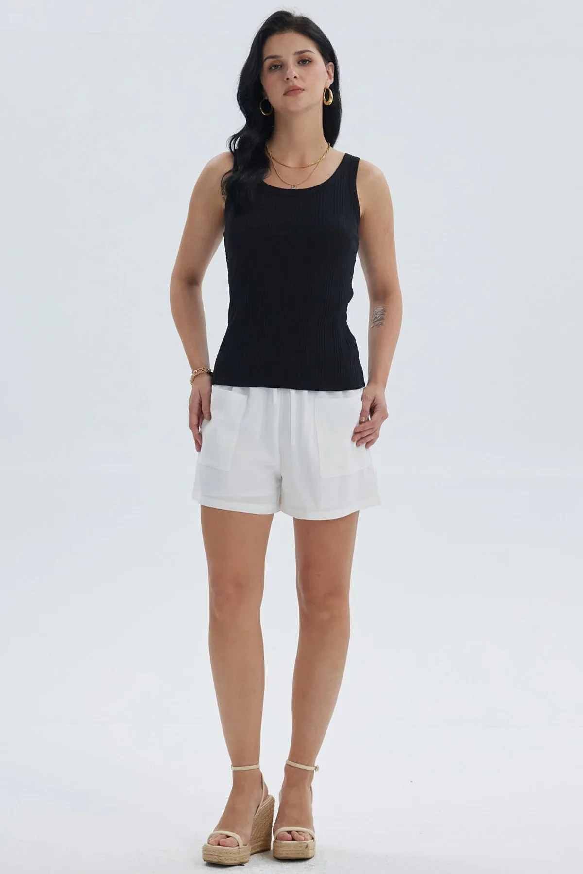 Polera Mujer Rib Lisa Negro - Image 4