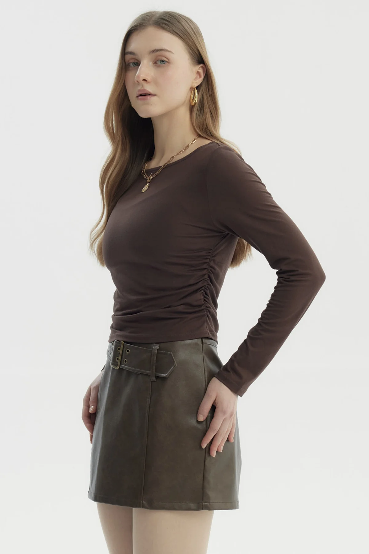 Polera Mujer Slim Chocolate - Image 2