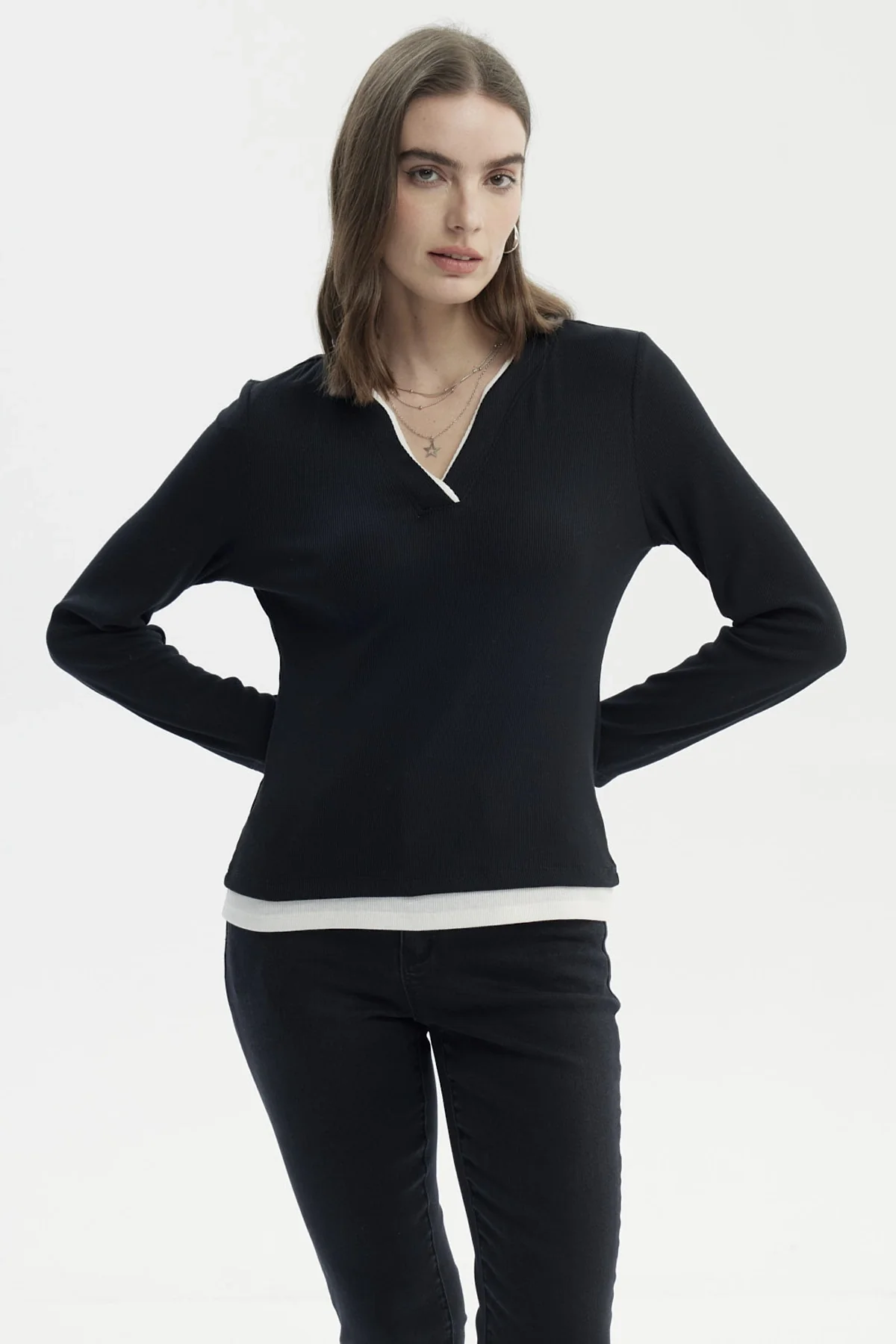Polera Mujer Slim Negro
