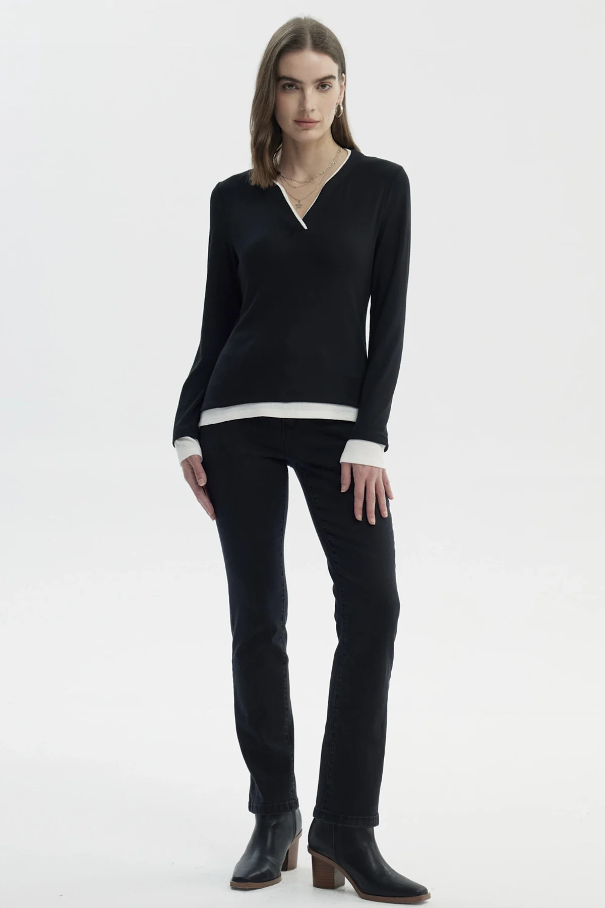 Polera Mujer Slim Negro - Image 4
