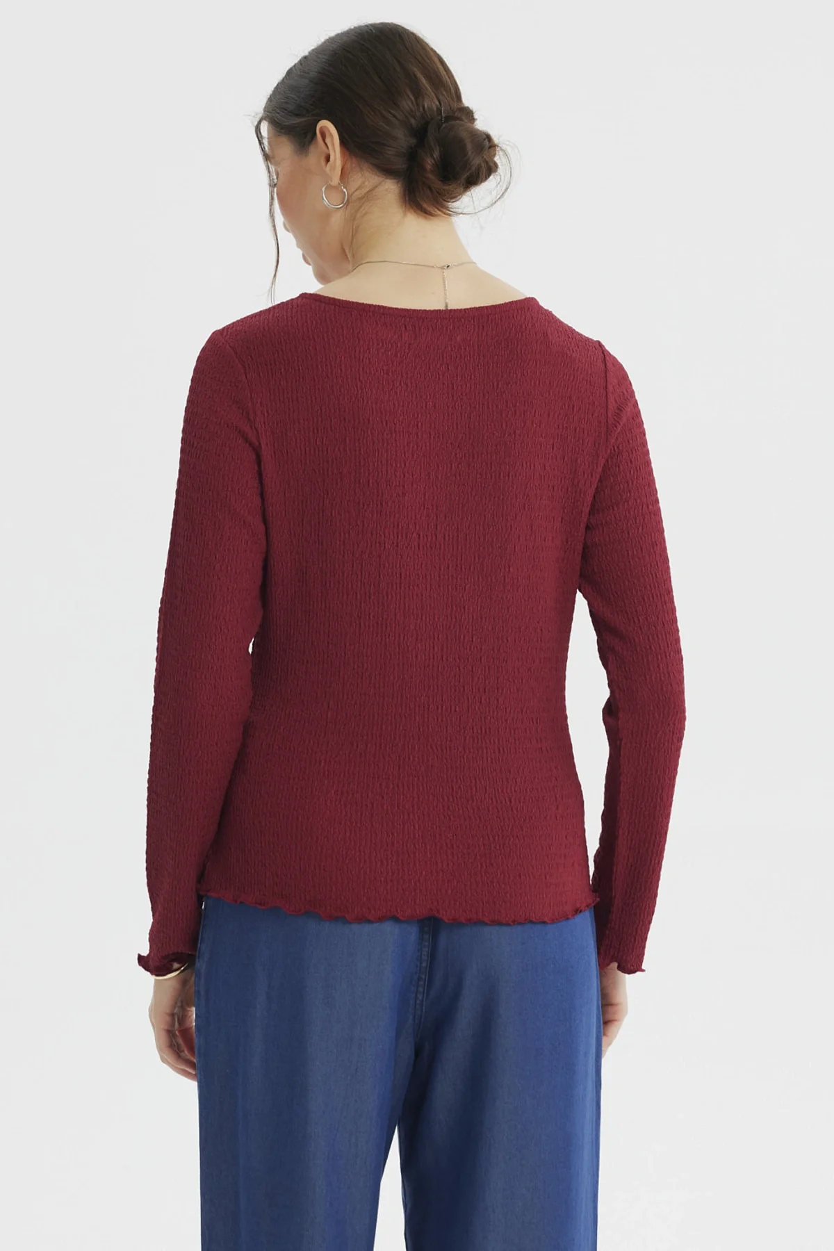 Polera Mujer Textura Burdeo - Image 3
