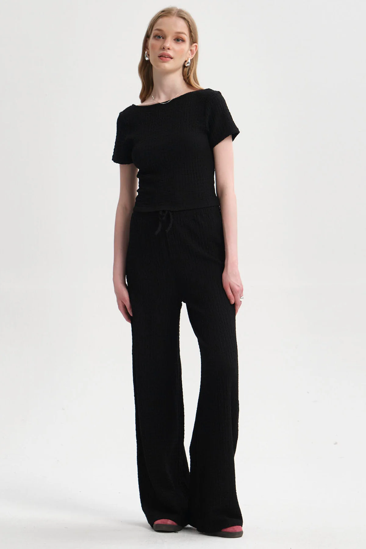 Polera Mujer Textura Negro - Image 4