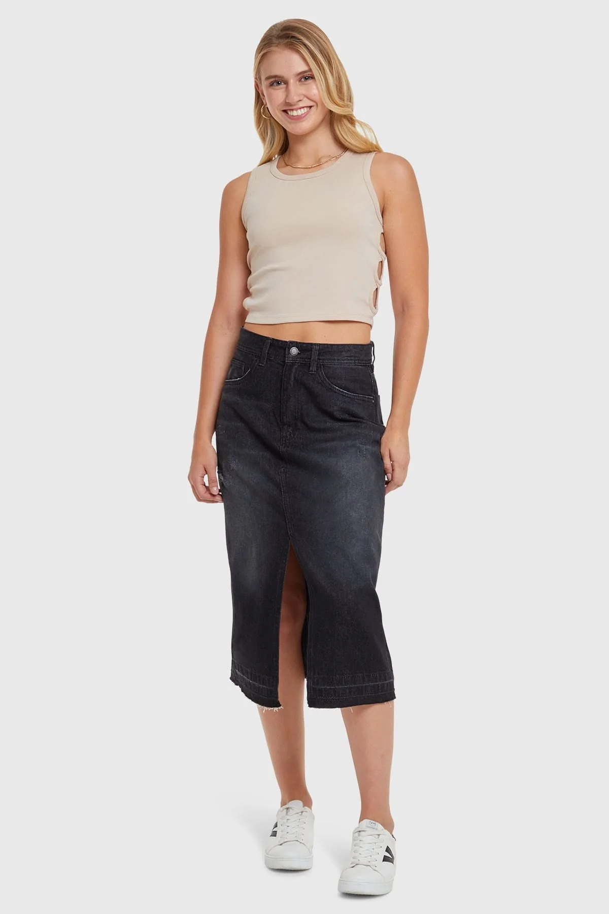 Polera Mujer Top Cut Out Costado Nude - Image 4
