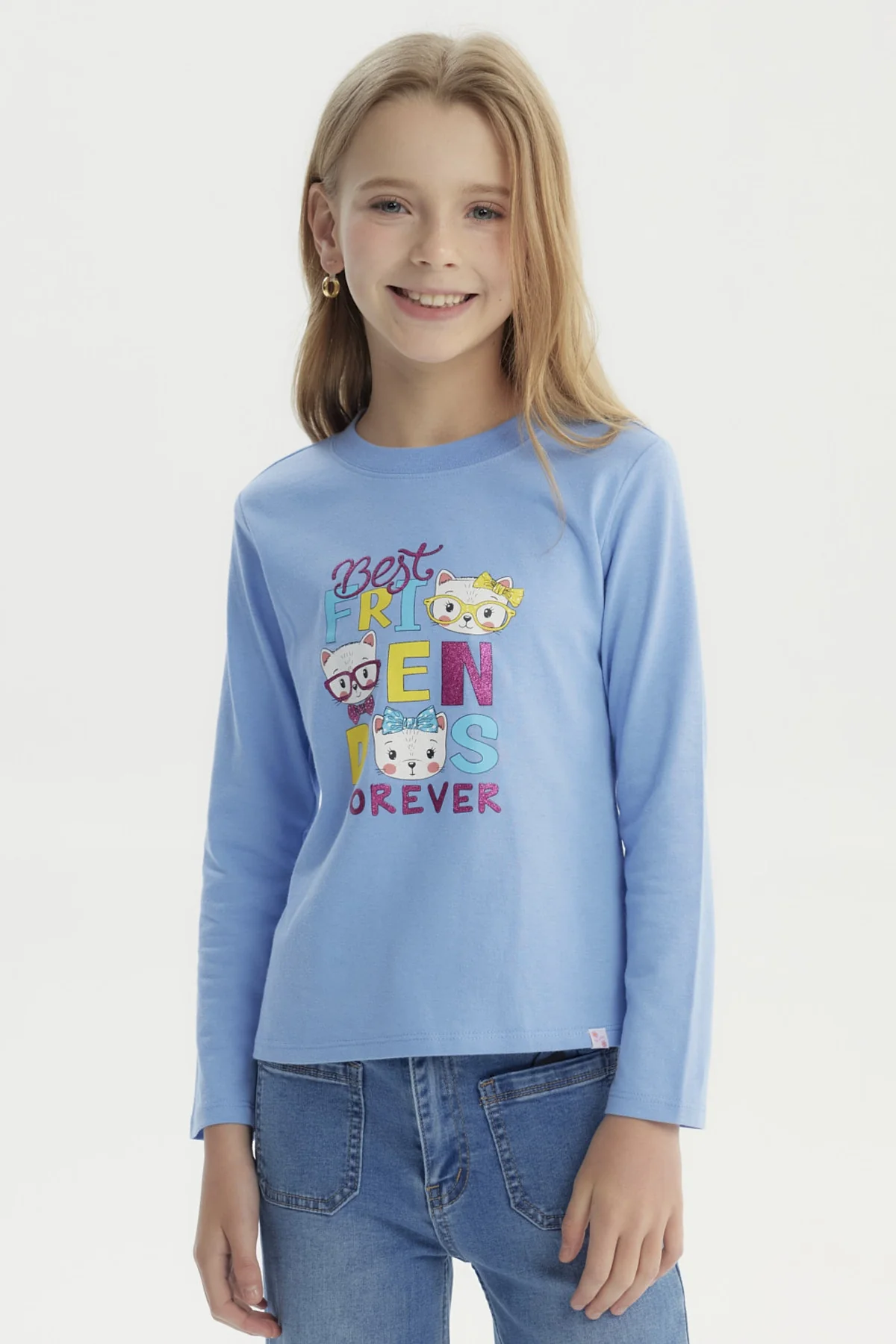 Polera Niña Básica Toddler Celeste